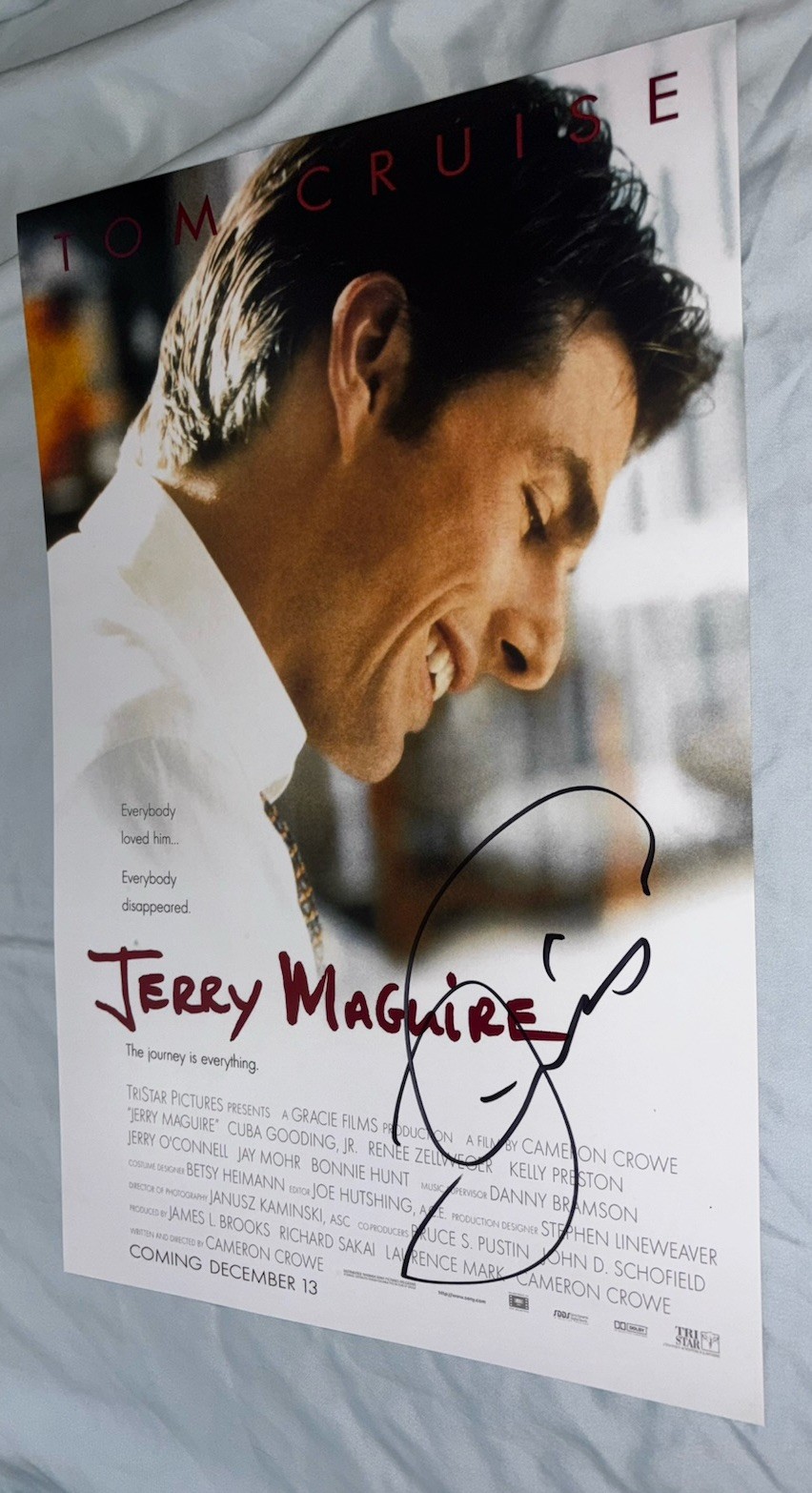 Tom Cruise Signed 12×18 Photo Jerry Maguire With Proof