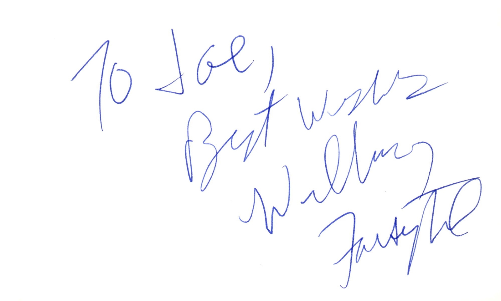 William Forsythe Signed Auto 3×5 Index Card Boardwalk Empire