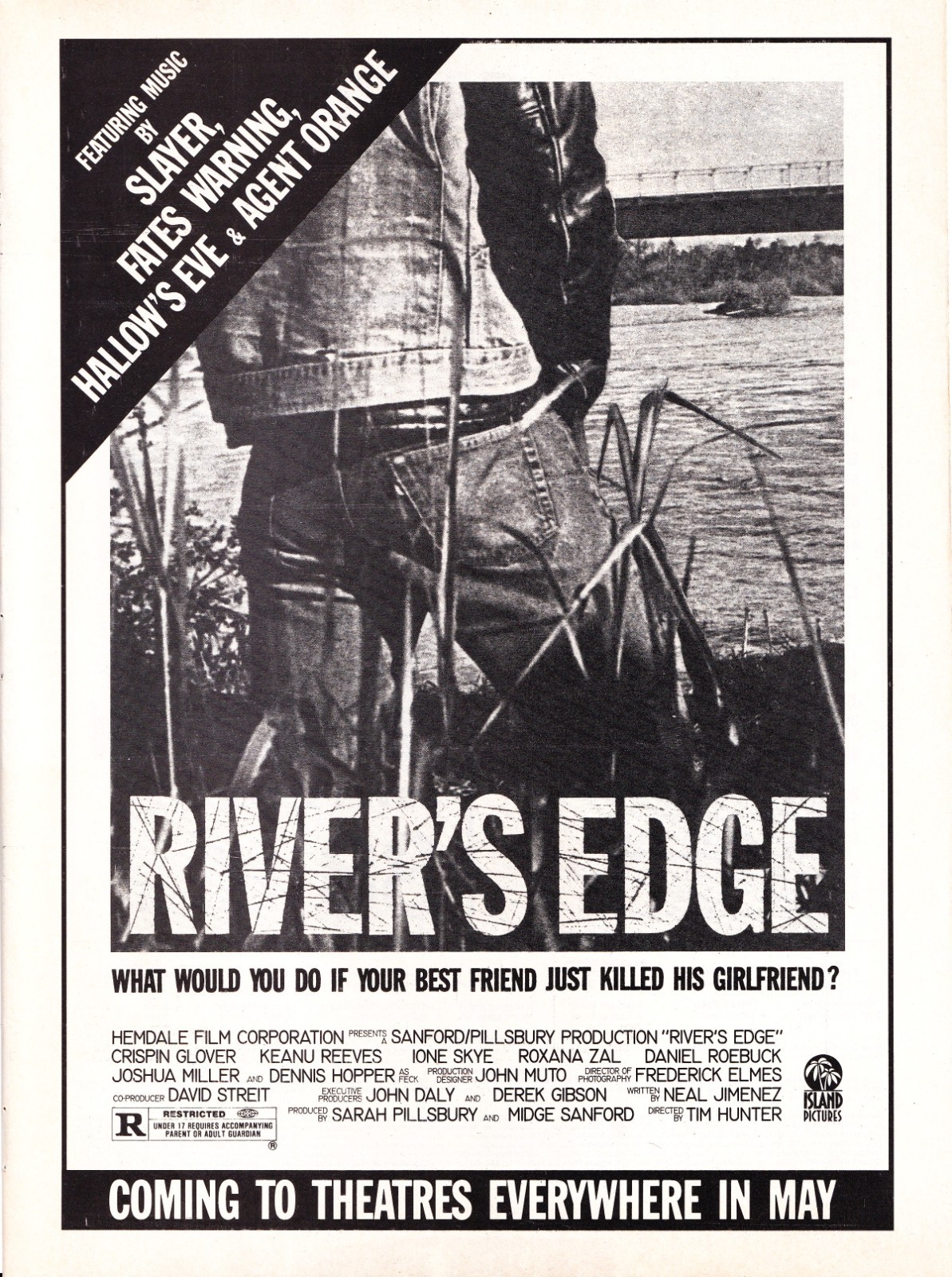 RIVER’S EDGE MOVIE 1987 PROMO 8X11 MAGAZINE PRINT AD MINI-POSTER-KEANU REEVES