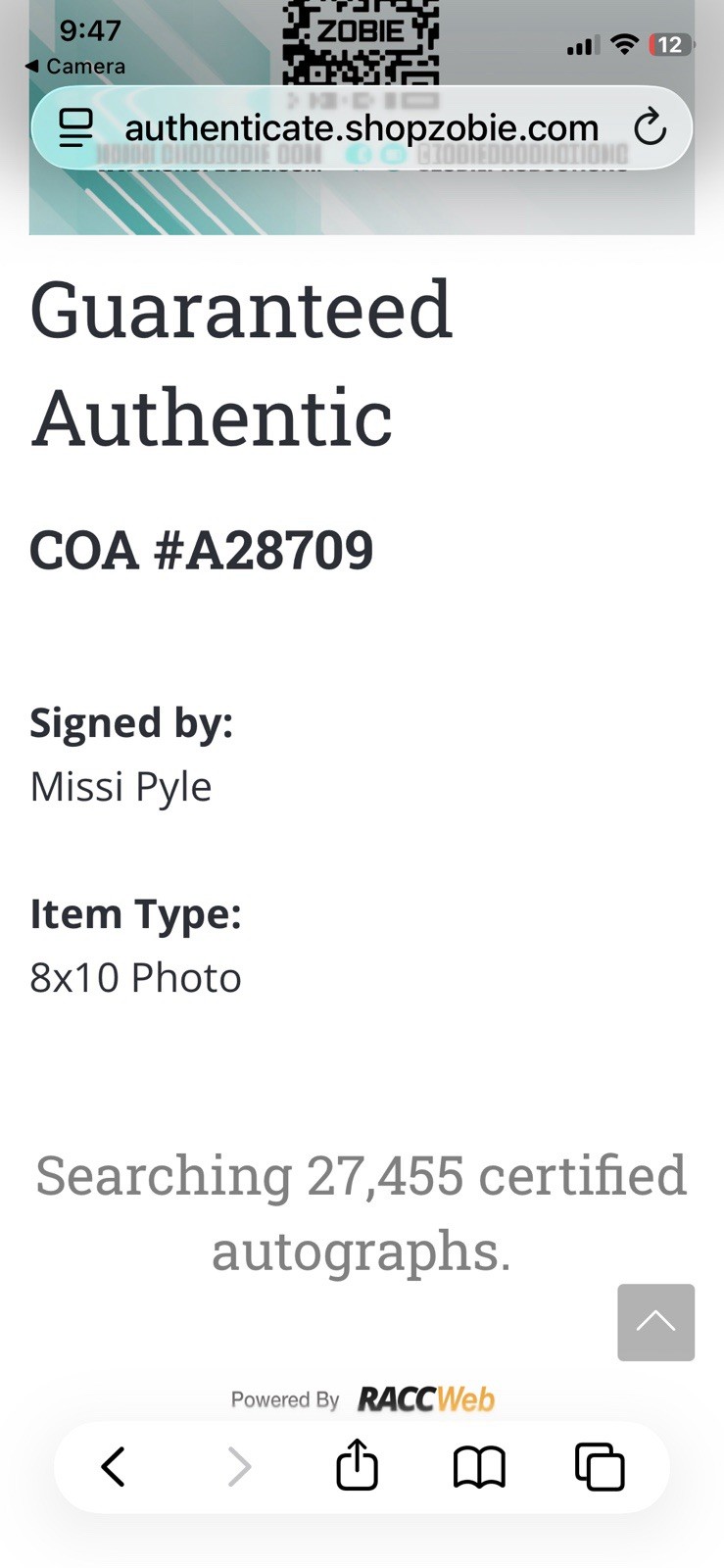 MISSI PYLE Autographed Color 8×10 Dodgeball w/Zobie COA