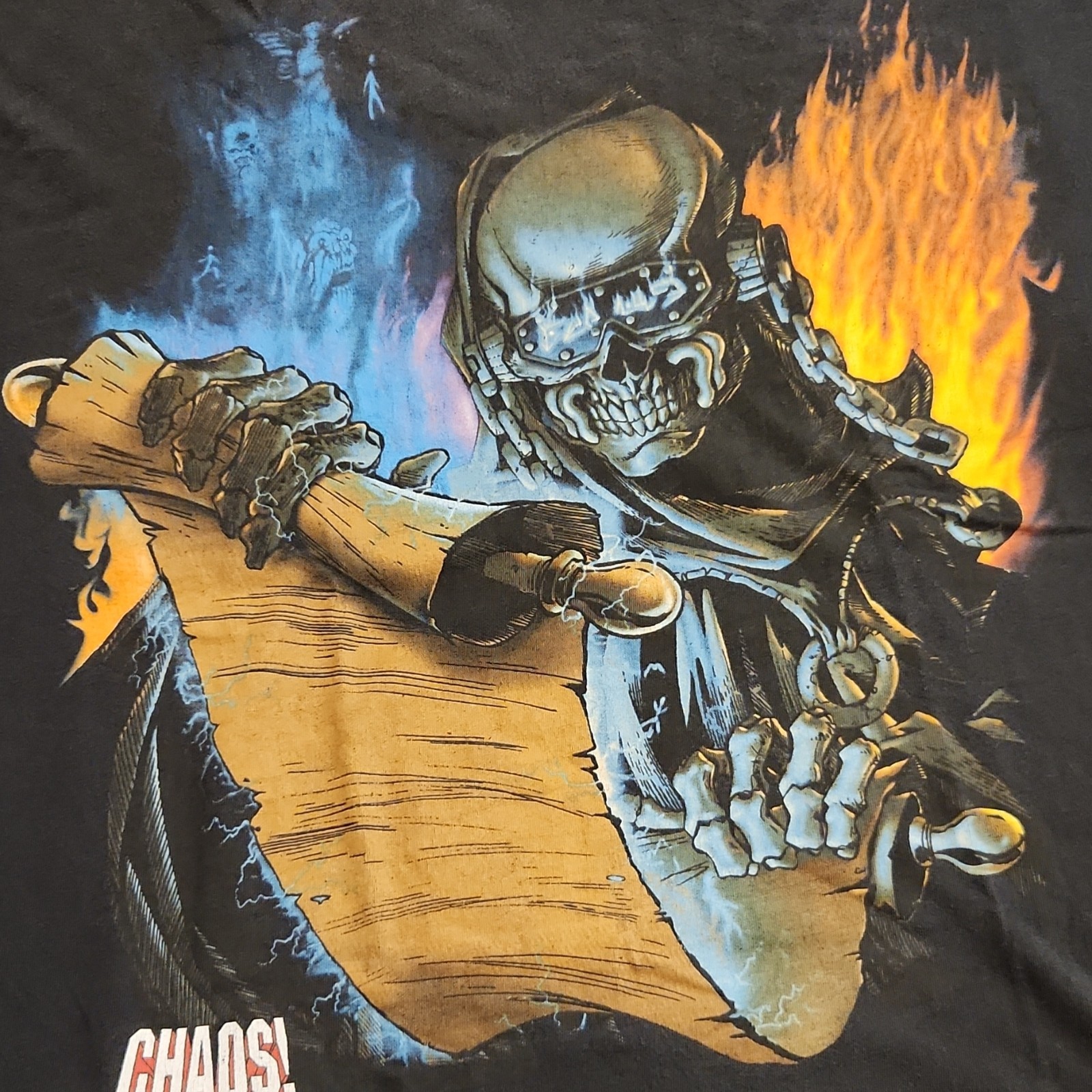 Vintage 1997 Megadeth Cryptic Writings Chaos Comics Shirt Vic Rattlehead XL