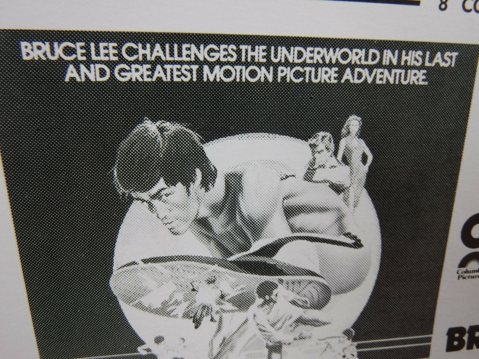GAME OF DEATH Movie Mini Ad Sheet VTG Advertising Poster Clip Art Film Bruce Lee