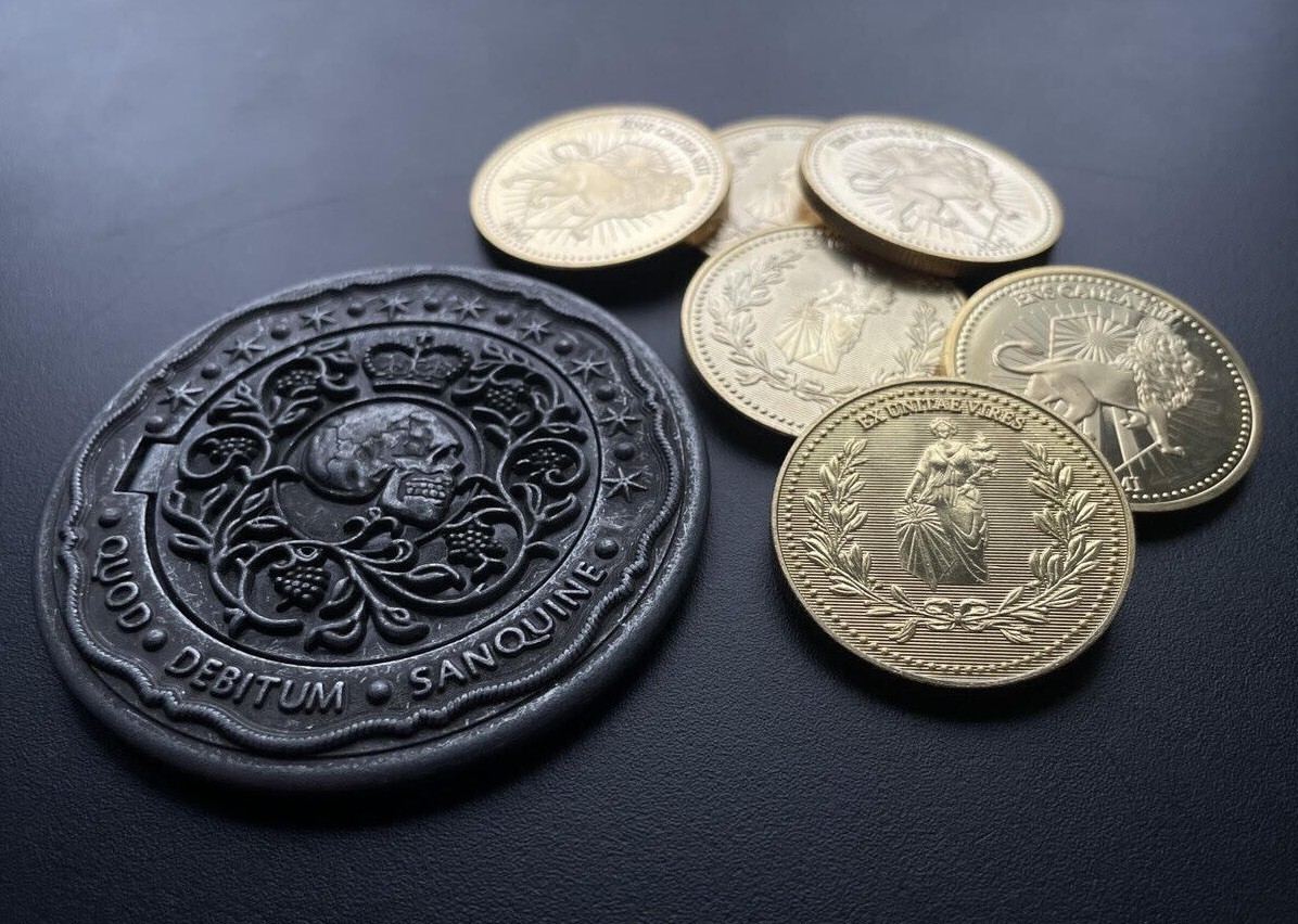 USA Set Blood oath marker 10pcs Continental Gold Coin Prop John Wick coin Rosary
