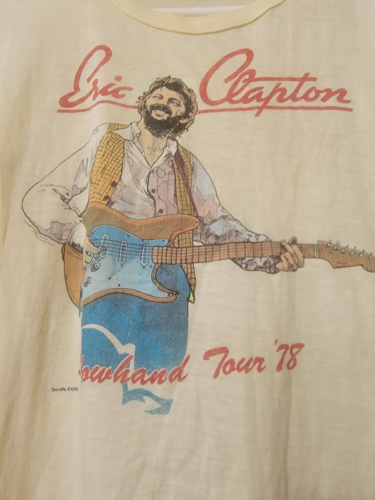 Vintage Eric Clapton Slowhand Tour 1978 Tshirt – Large 42-44