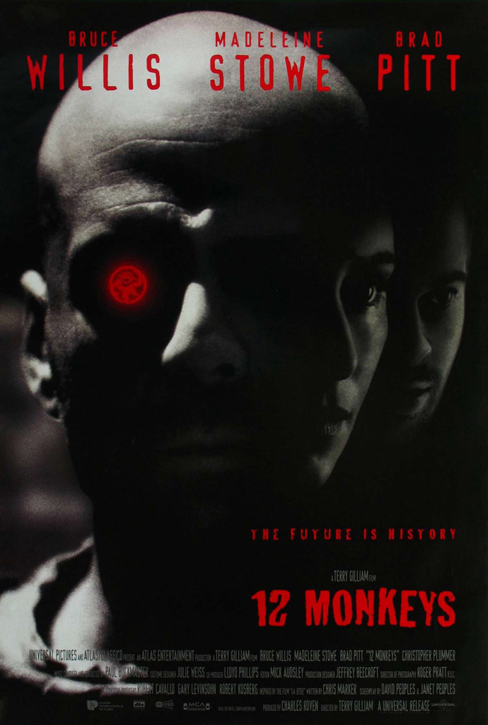 12 MONKEYS MOVIE POSTER 2 Sided ORIGINAL 27×40 BRAD PITT BRUCE WILLIS