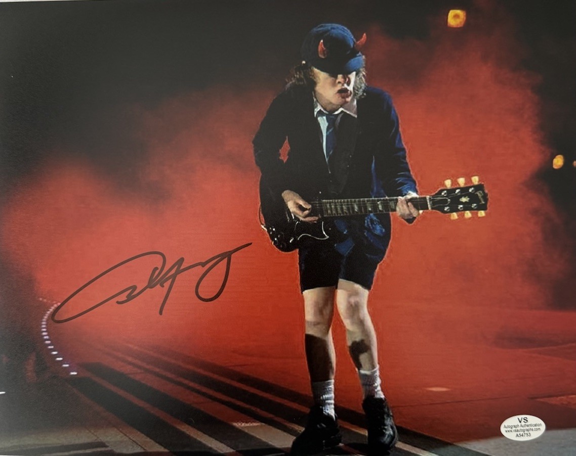 Angus Young AC/DC Rock Lead Guitarist Signed Autographed 8×10 W/COA
