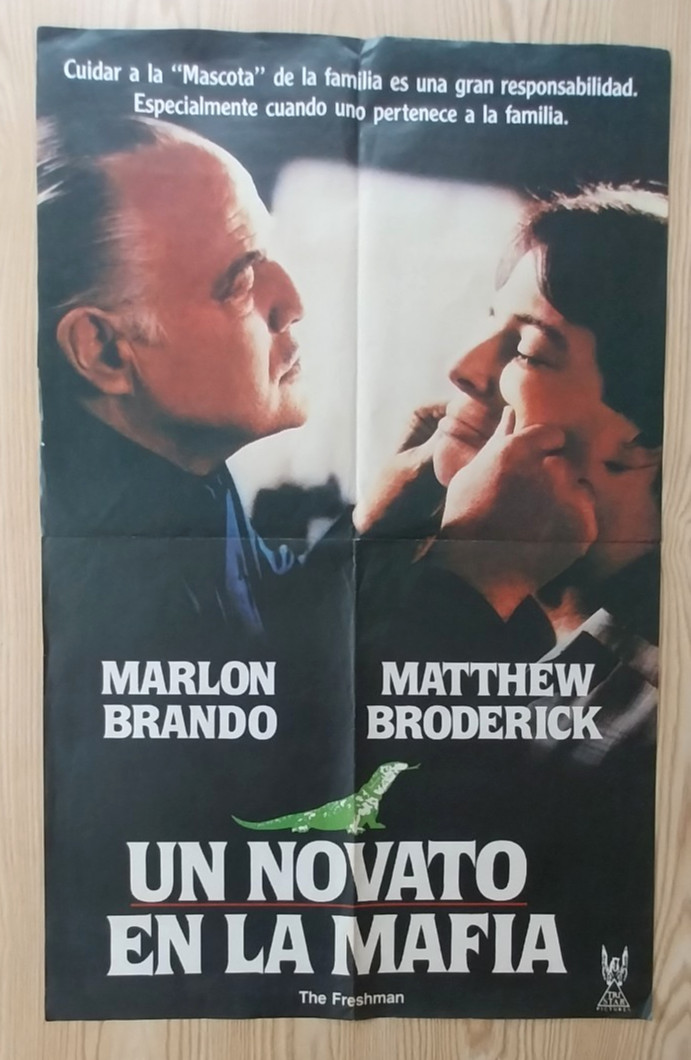 Vintage 1990 The Freshman Movie Poster Rare Argentina in Spanish Marlon Brando