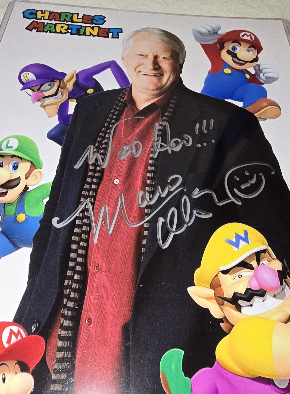 CHARLES MARTINET AUTOGRAPHED SUPER MARIO Photo SIGNED NINTENDO