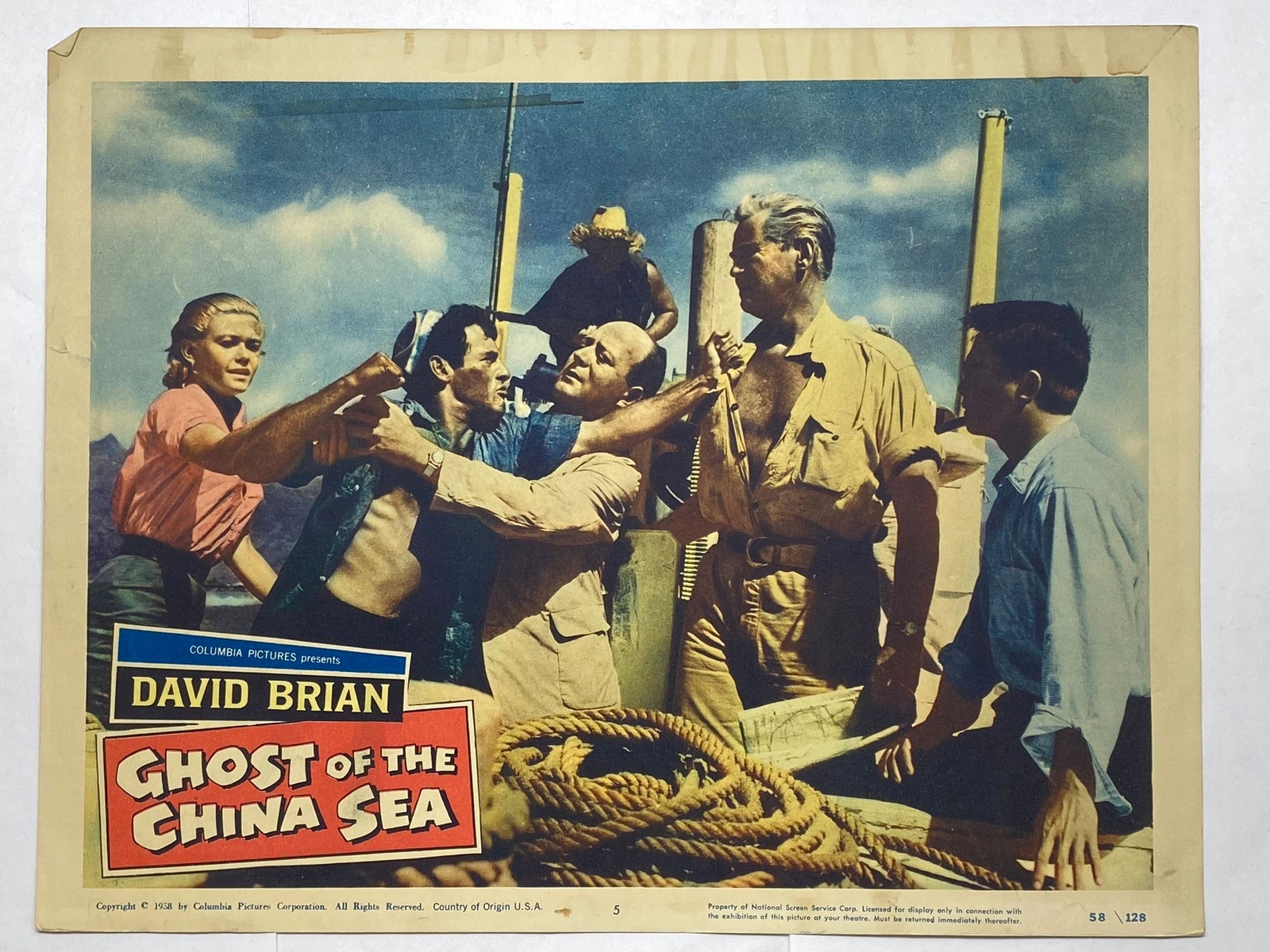 1958 Ghost of the China Sea #5 Lobby Card 11×14 David Brian Lynette Bernay