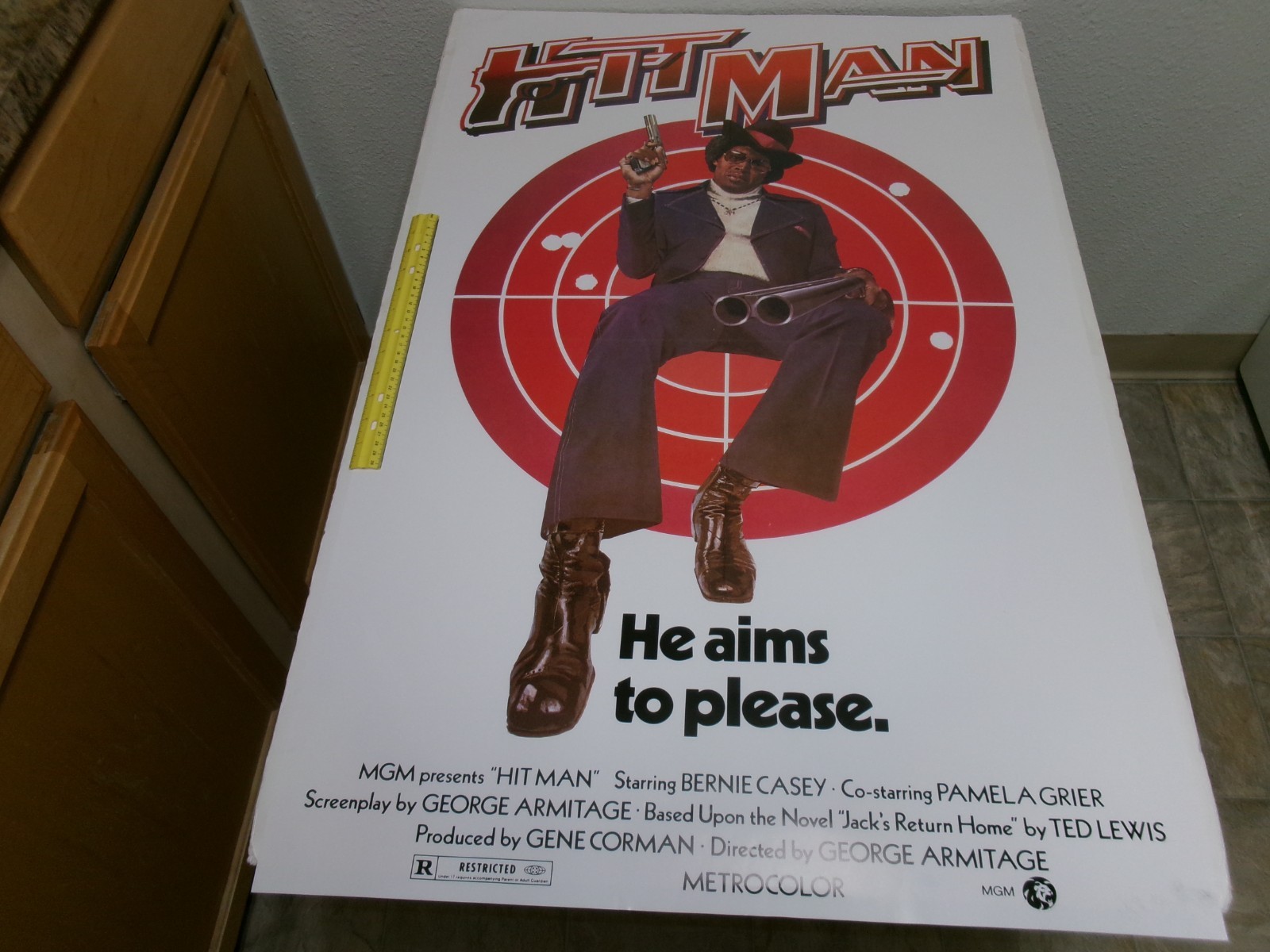 “Hitman” MGM 1972 Classic Blaxploitation Movie Poster Print-PAMELA GRIER-27″X40″