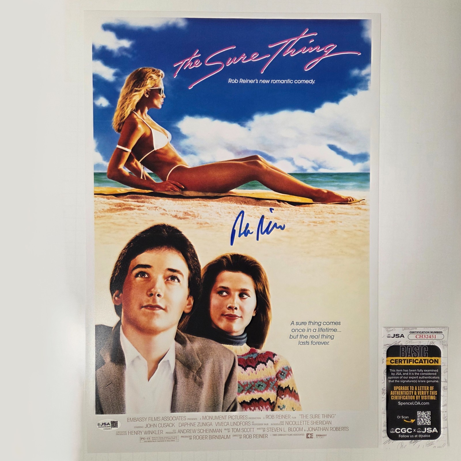 ROB REINER Authentic Hand-signed “THE SURE THING” 12×18 Photo (JSA COA)