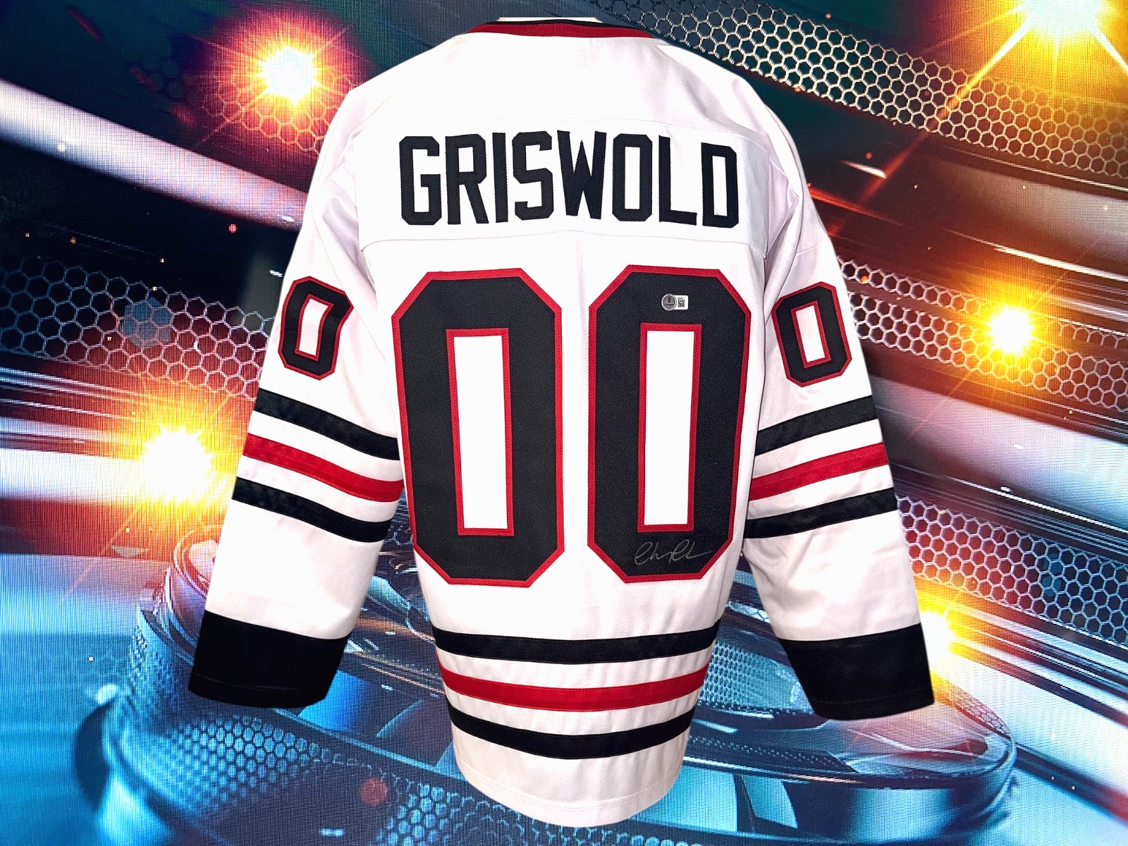 CHEVY CHASE “GRISWOLD” AUTOGRAPHED CUSTOM CHRISTMAS VACATION JERSEY COA BECKETT