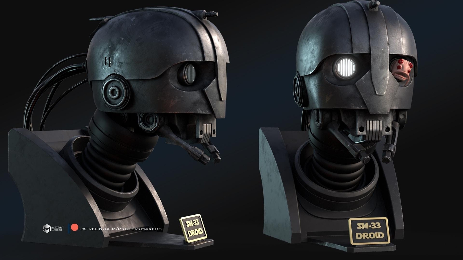 SM33 droid skeleton crew bust diy kit or fully painted/assembled 3d print