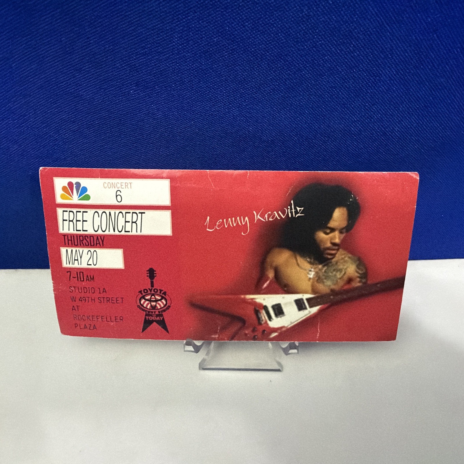 2004 Lenny Kravitz Today Show Free Concert Ticket Pass NBC Rockefeller Plaza