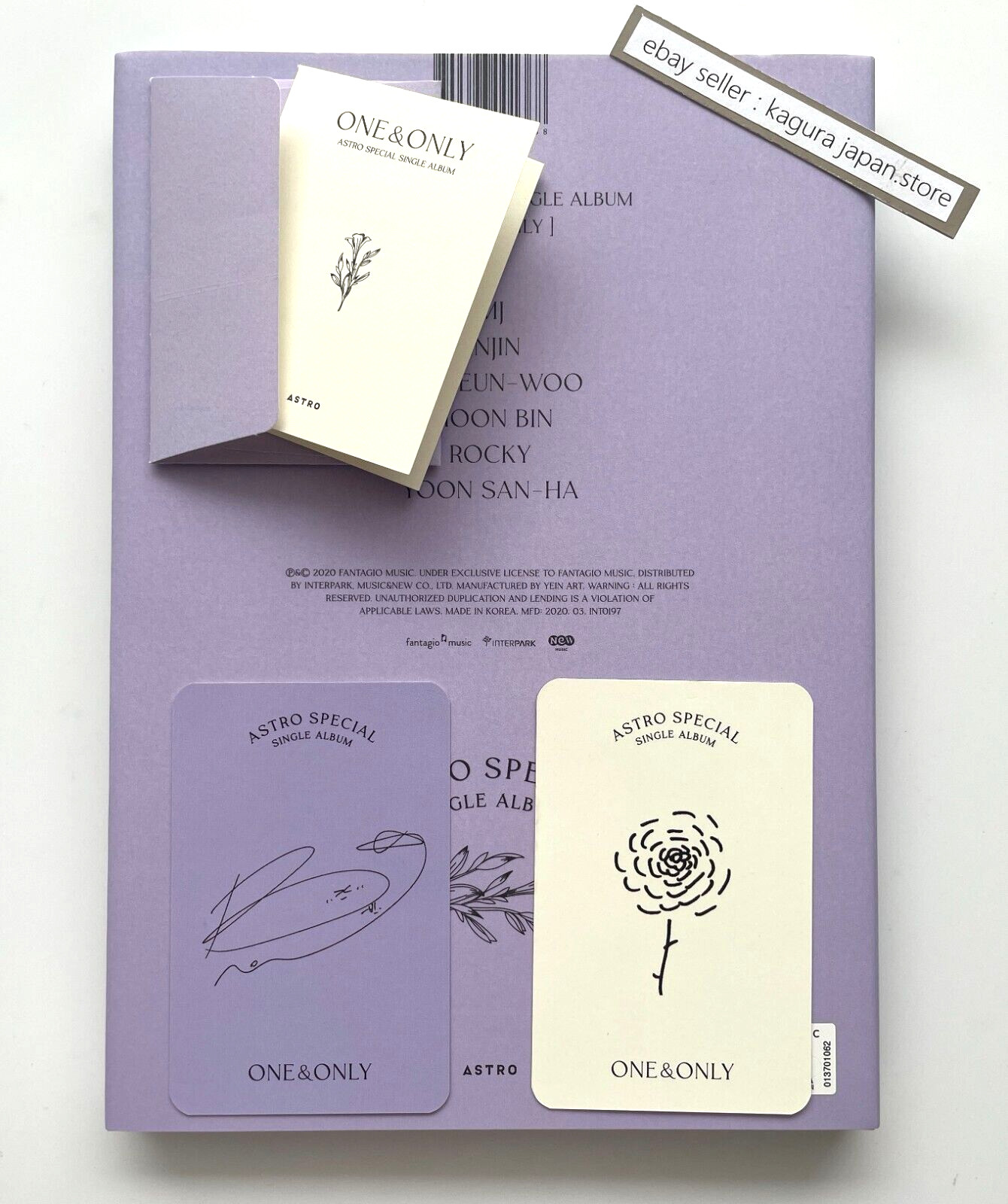 ASTRO MOONBIN MOON BIN ONE&ONLY Album CD Photocards Message Card Full Set