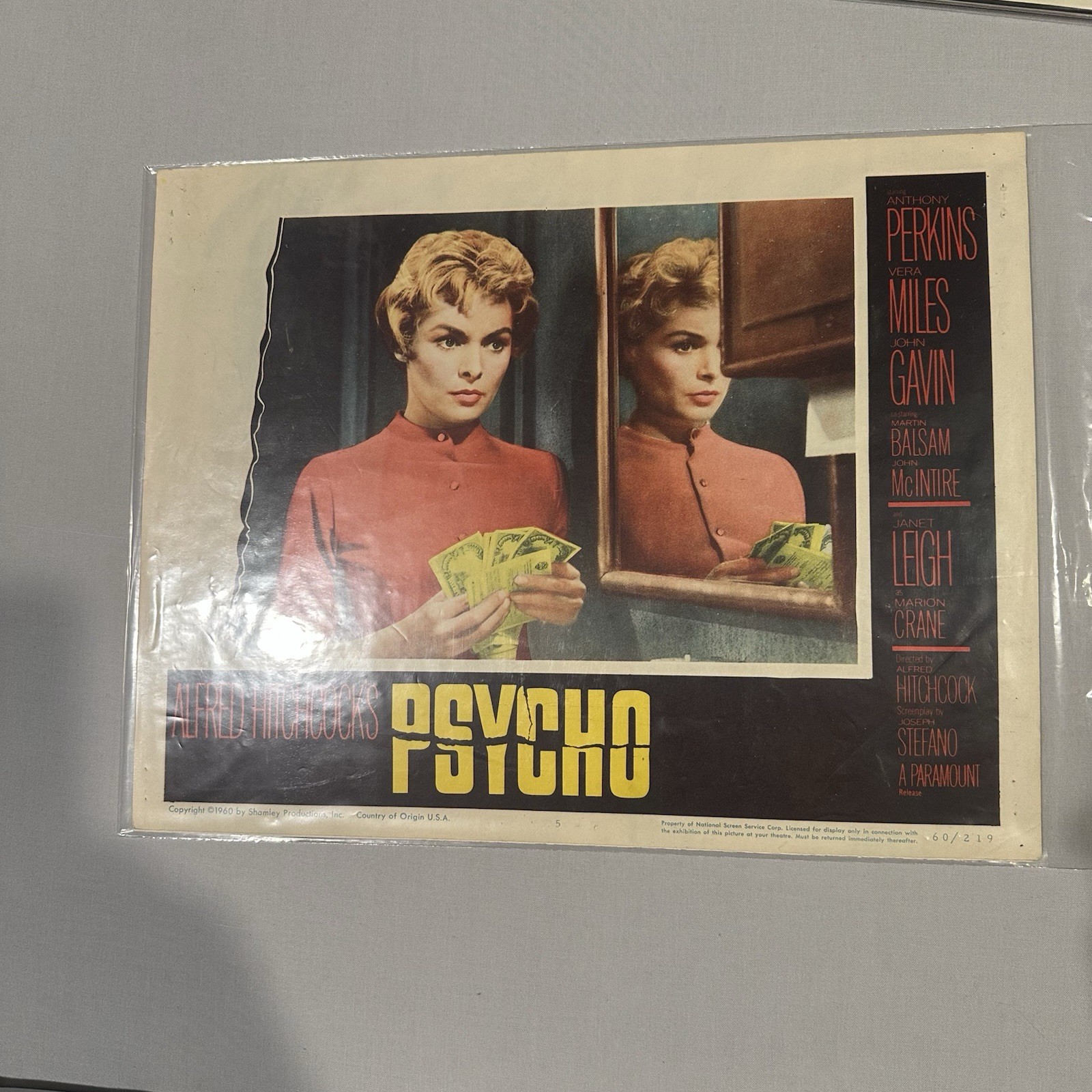Psycho (1960) Original Lobby Card Set Of 8 Alfred Hitchcock G/VG Condition