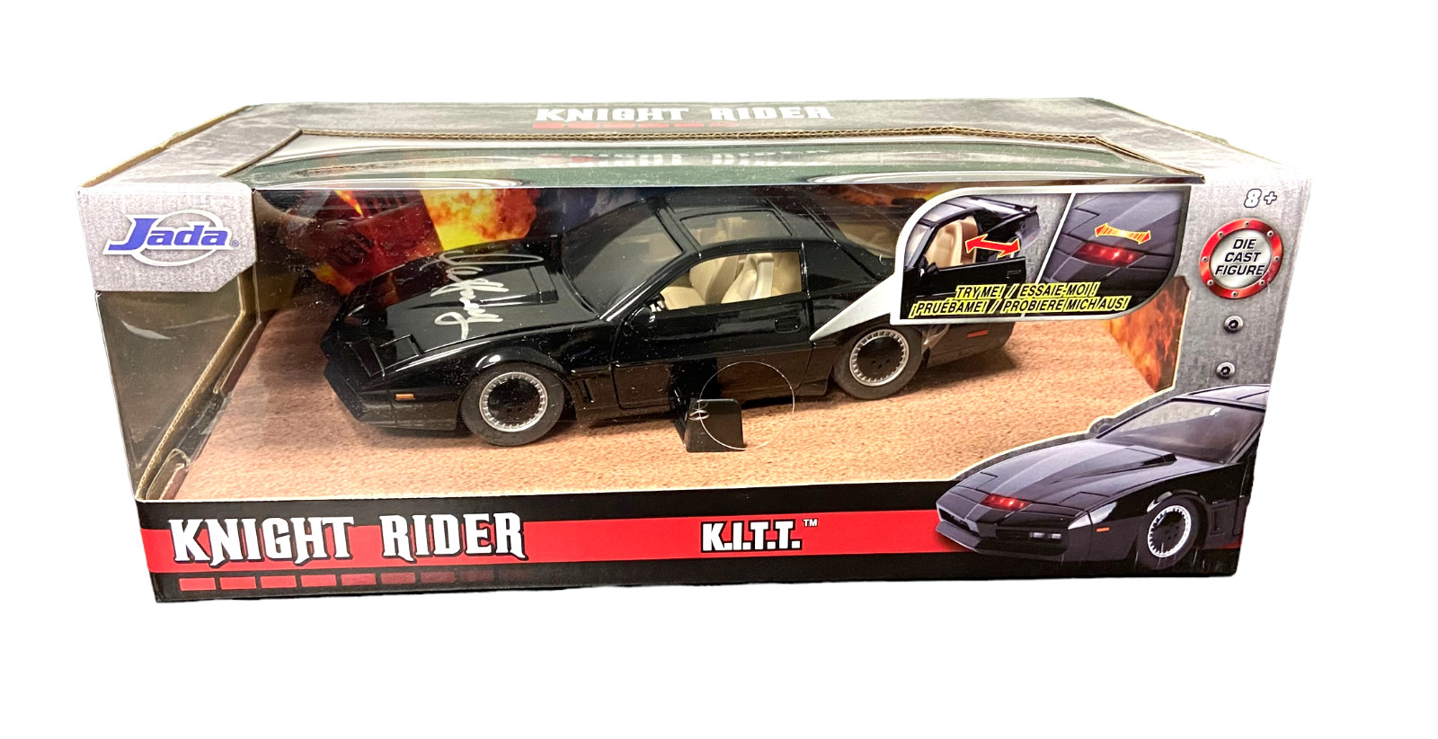 DAVID HASSELHOFF SIGNED AUTOGRAPH KITT 1:24 DIECAST CAR KNIGHT RIDE BECKETT BAS