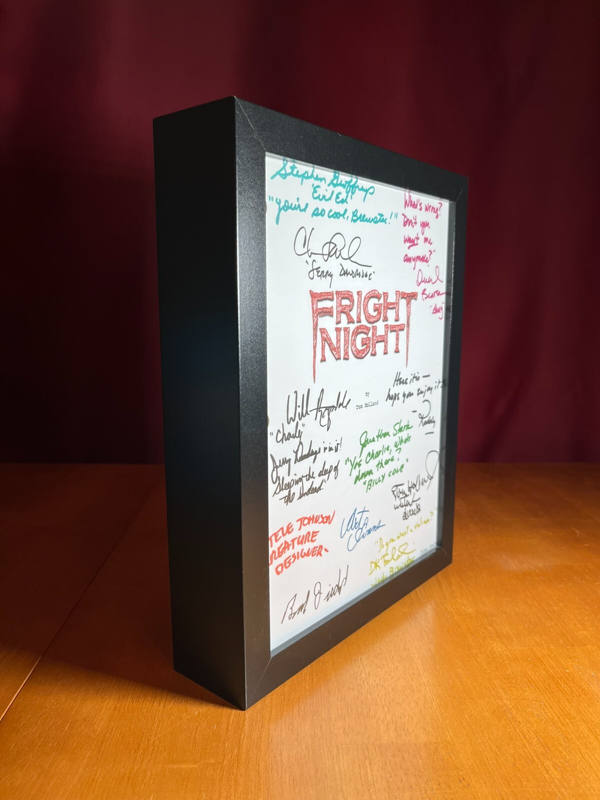 Fright Night Script Signed- Autograph Reprints- 113 Pages- Vampires- Horror
