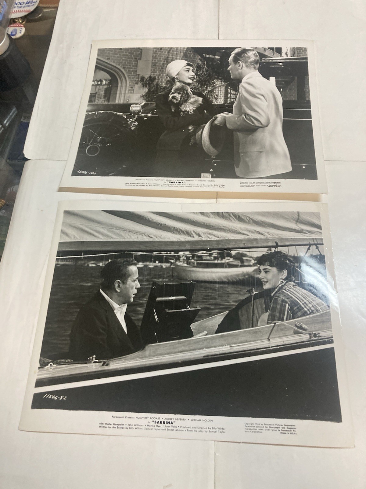 8 1954 Movie Stills “Sabrina” Humphrey Bogart, Audrey Hepburn Paramount Photo