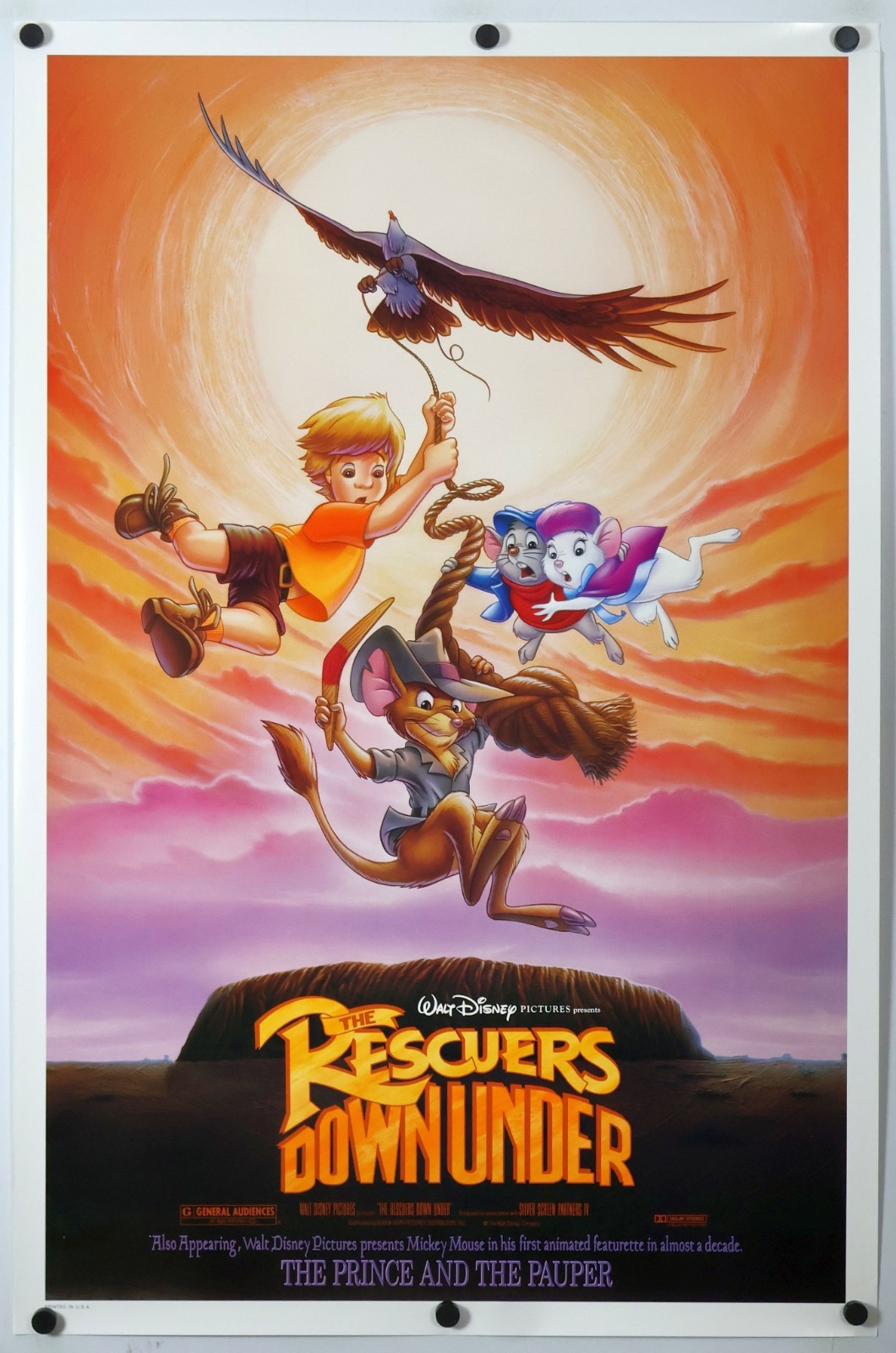 The Rescuers Down Under – original DS movie poster – 27×40 – 1990 ROLLED EX
