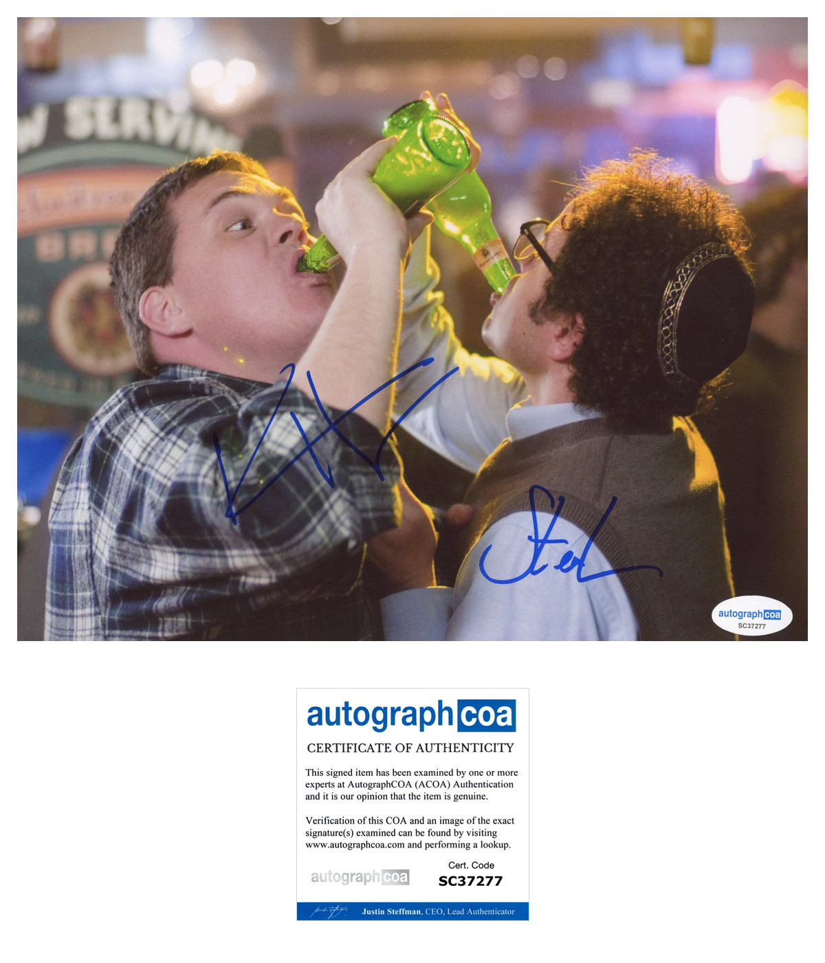 Kevin Heffernan Steve Lemme signed photo 8×10 proof ACOA Broken Lizard