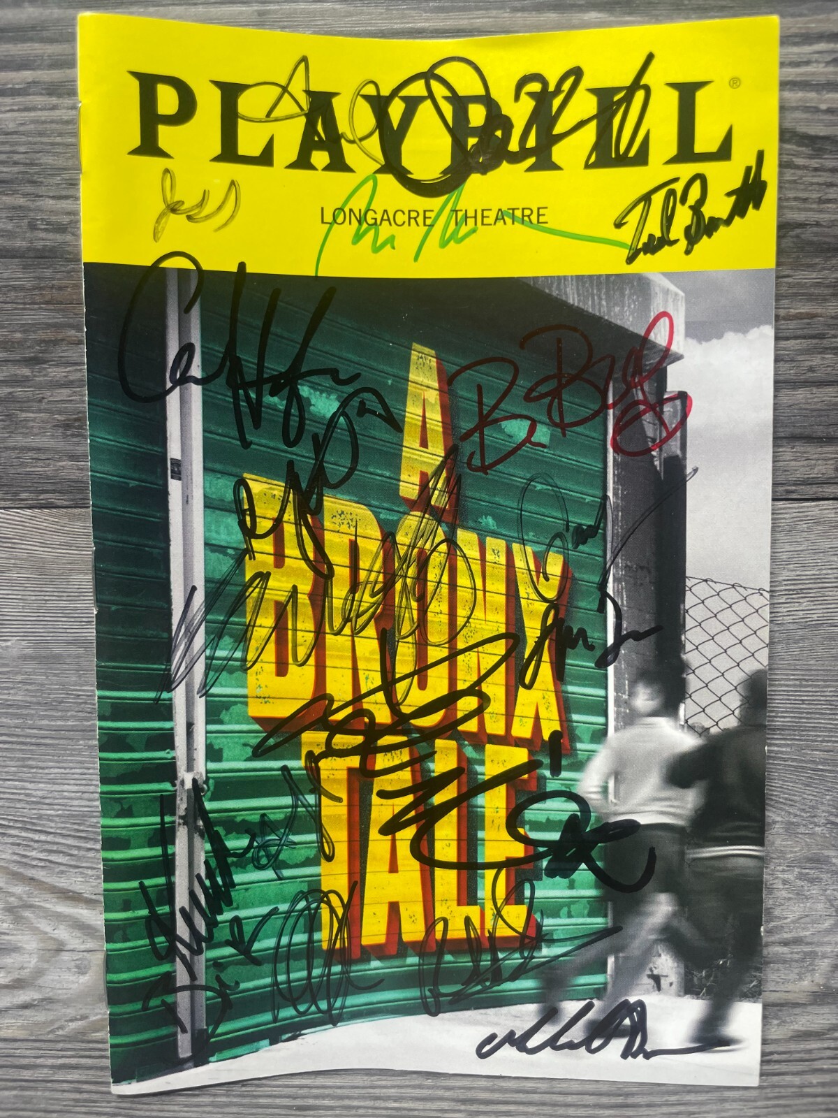 A BRONX TALE, CAST SIGNED, PLAYBILL, AUGUST 2018, LONGACRE THEATRE