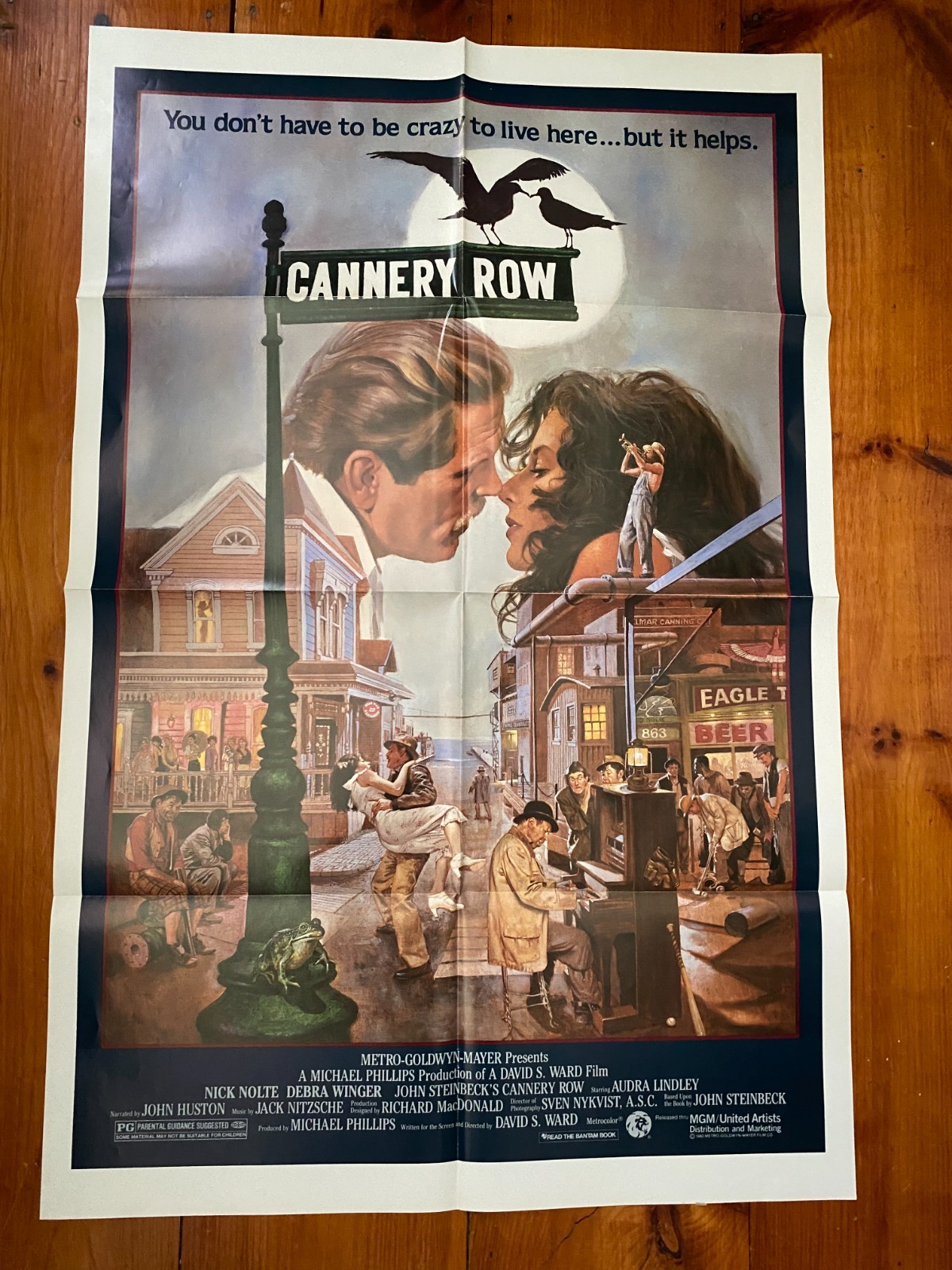 Cannery Row One Sheet 1982 art of Nick Nolte & Debra Winger by John Solie!