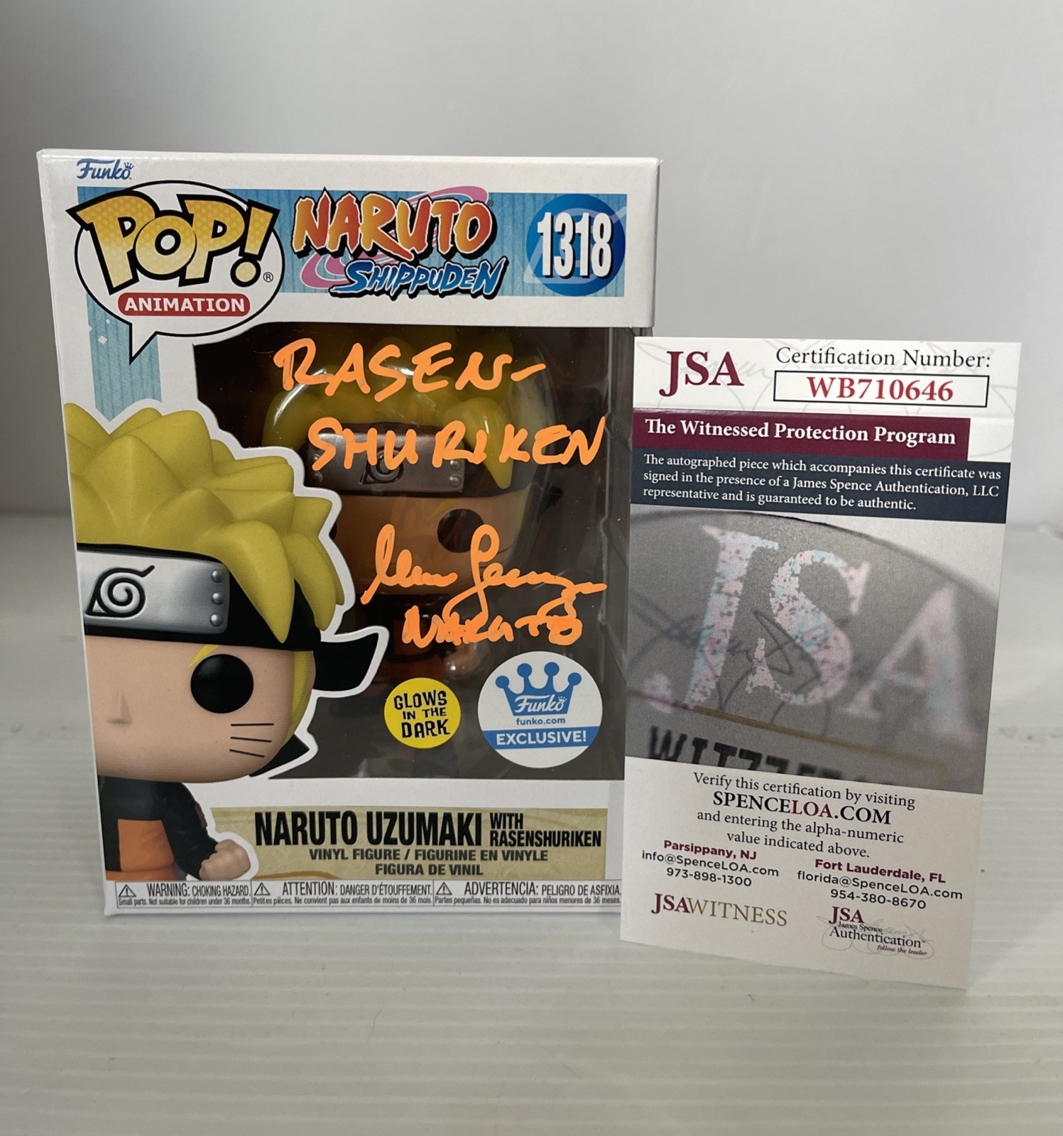 Maile Flanagan Signed Autographed Naruto Rasenshuriken Funko Pop 1318 JSA COA 8