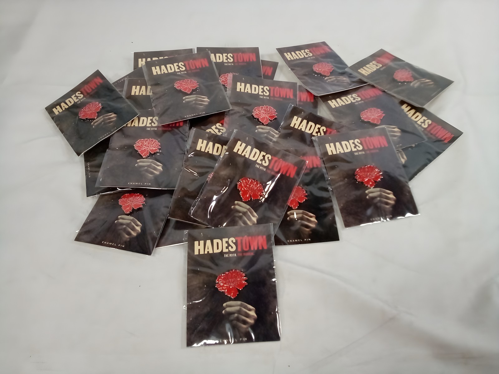 Hadestown Red Flower Enamel Lapel Pins, 25-Pack