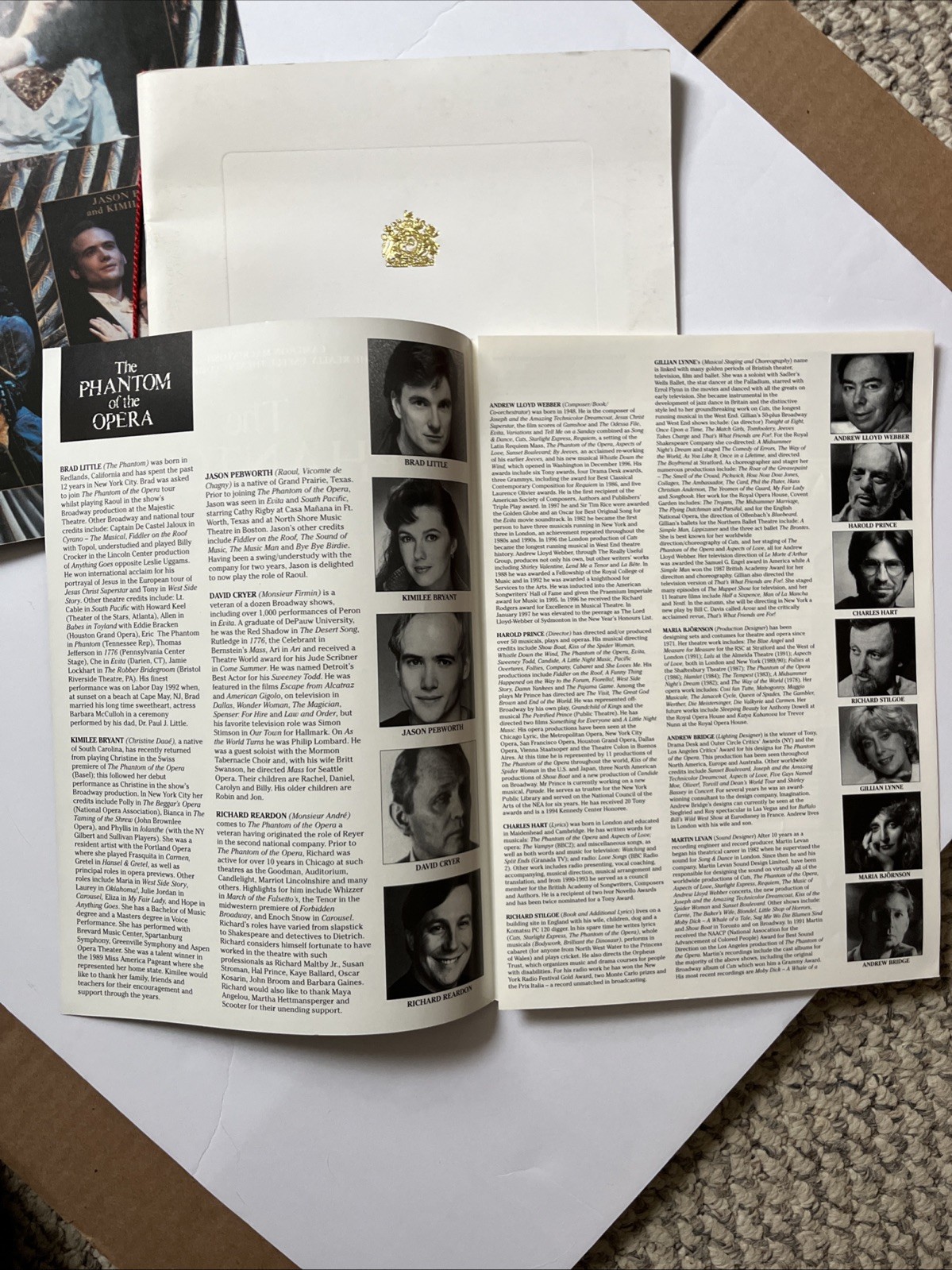 Lot 6 Phantom Opera Les Miserables Programs Playbills & Cast Andrew Lloyd Webber