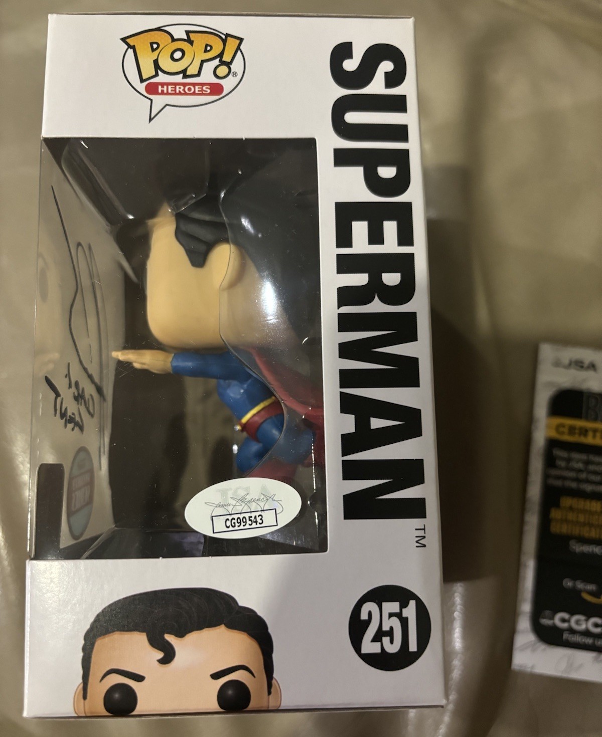 Superman Funko Pop Signed By David Corenswet W/JSA Authentication Clark Kent