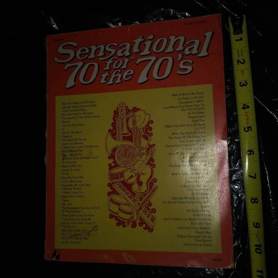 Sensational 70 For The Seventies Piano / Vocal Sheet Music Rare 1972 Song Book