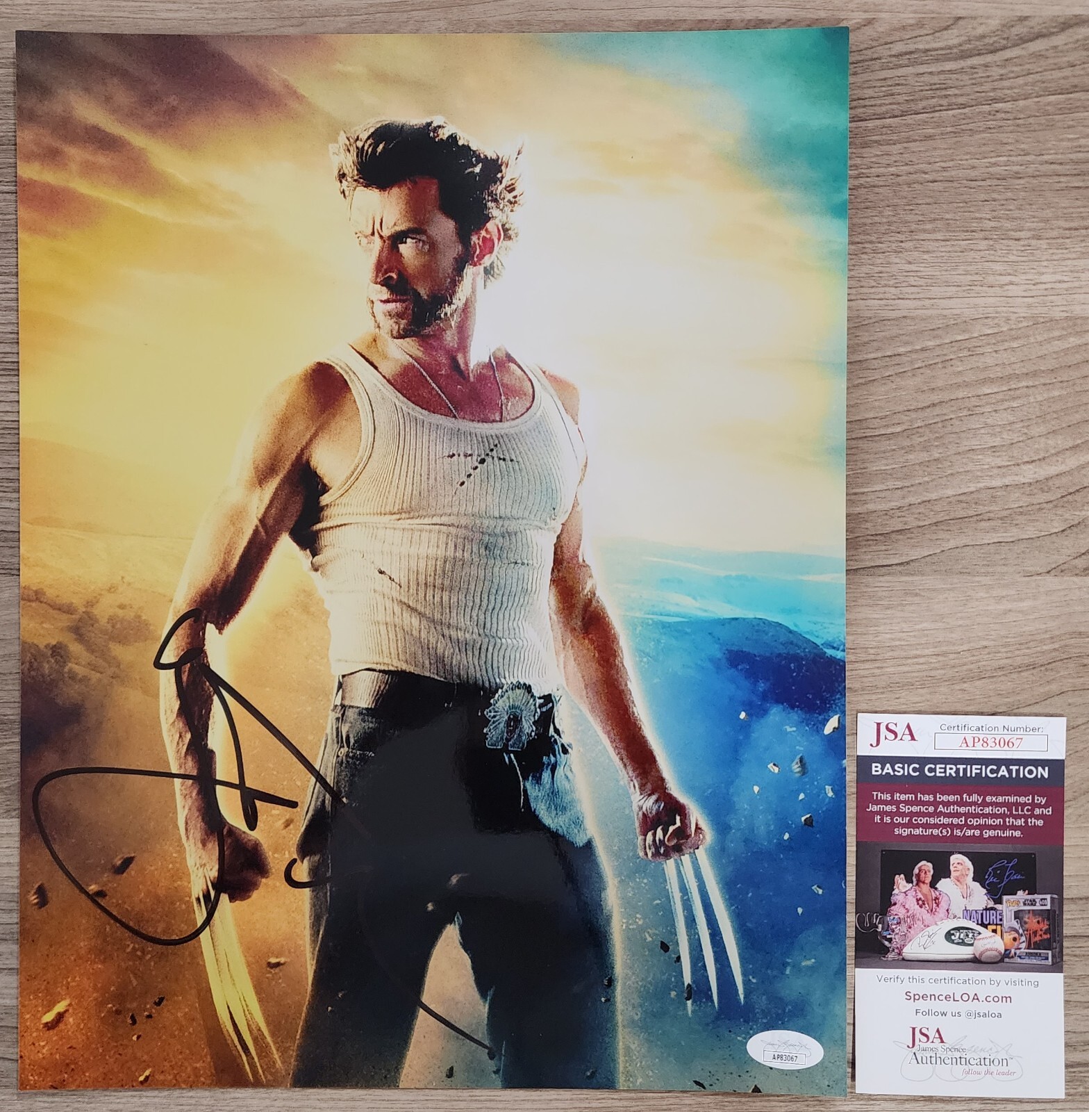 Hugh Jackman Signed Wolverine 11×14 Metallic Photo X-Men Marvel LEGEND JSA