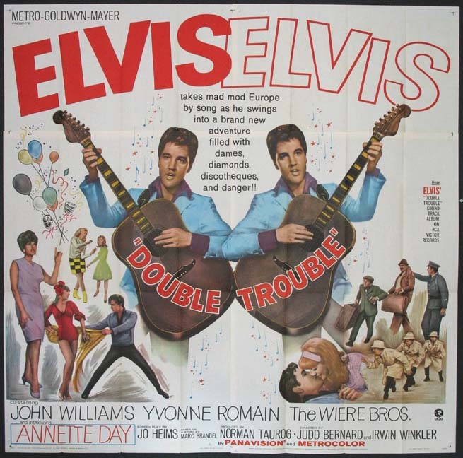 DOUBLE TROUBLE ELVIS PRESLEY 1967 HUGE BILLBOARD SIX-SHEET