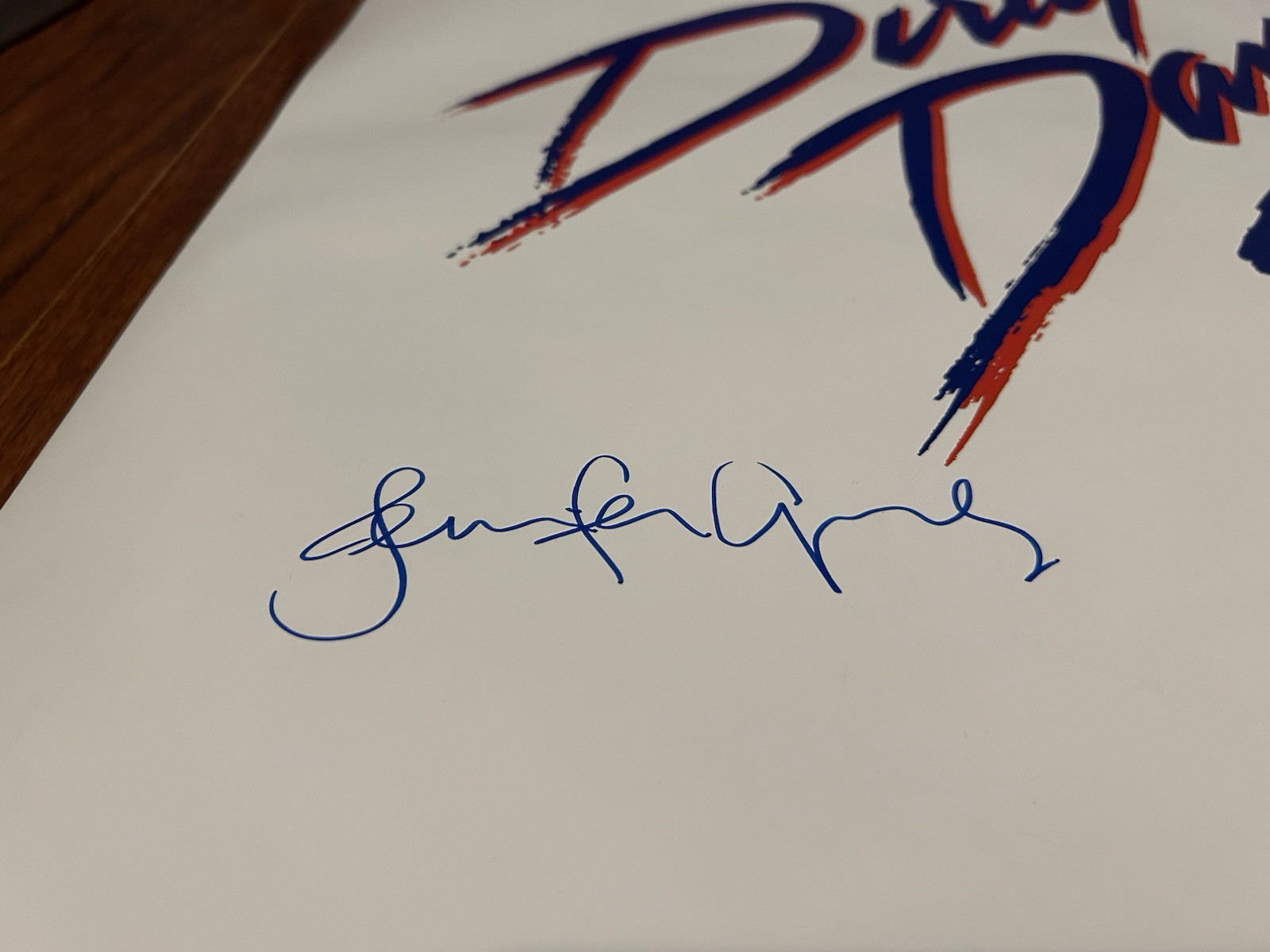 DIRTY DANCING PATRICK SWAYZE + JENNIFER GREY SIGNED MOVIE POSTER JOHNNY BABY