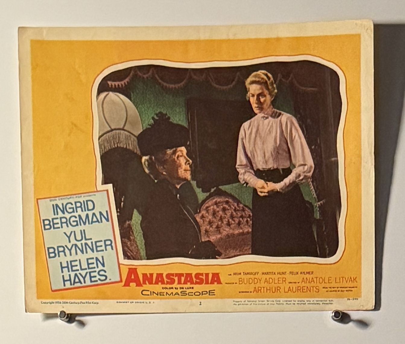 Anastasia Original 1956 Lobby Card Ingrid Bergman Yul Brynner Helen Hayes