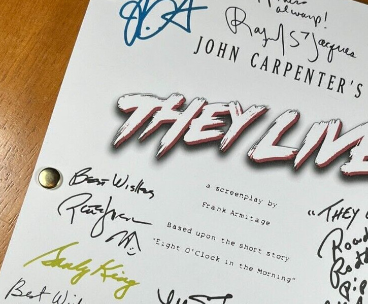 They Live Script Signed – Autograph Reprints – Roddy Piper – John Carpenter