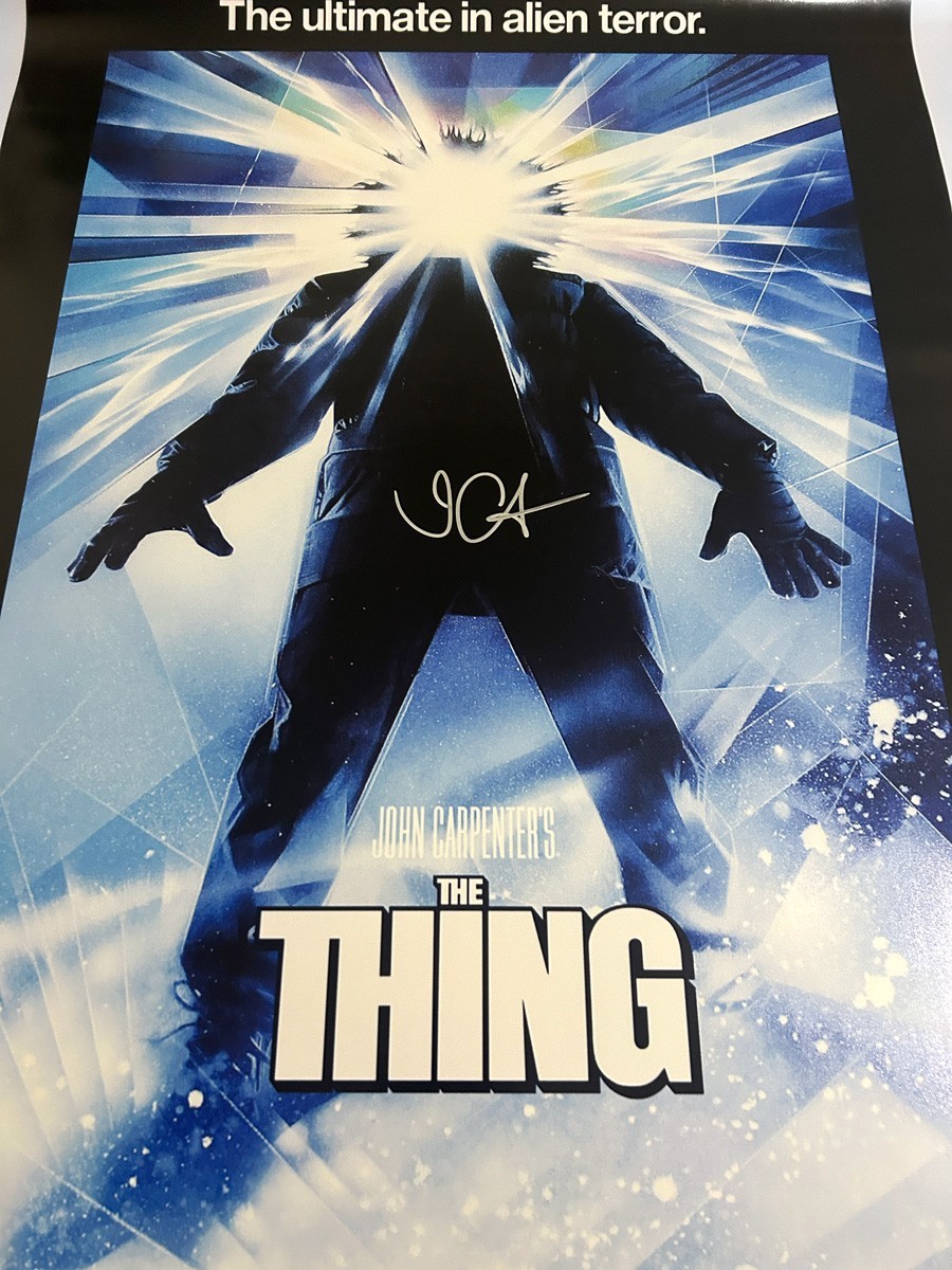 JOHN CARPENTER Signed The Thing Movie Poster 27X40 – with COA & PICTURE