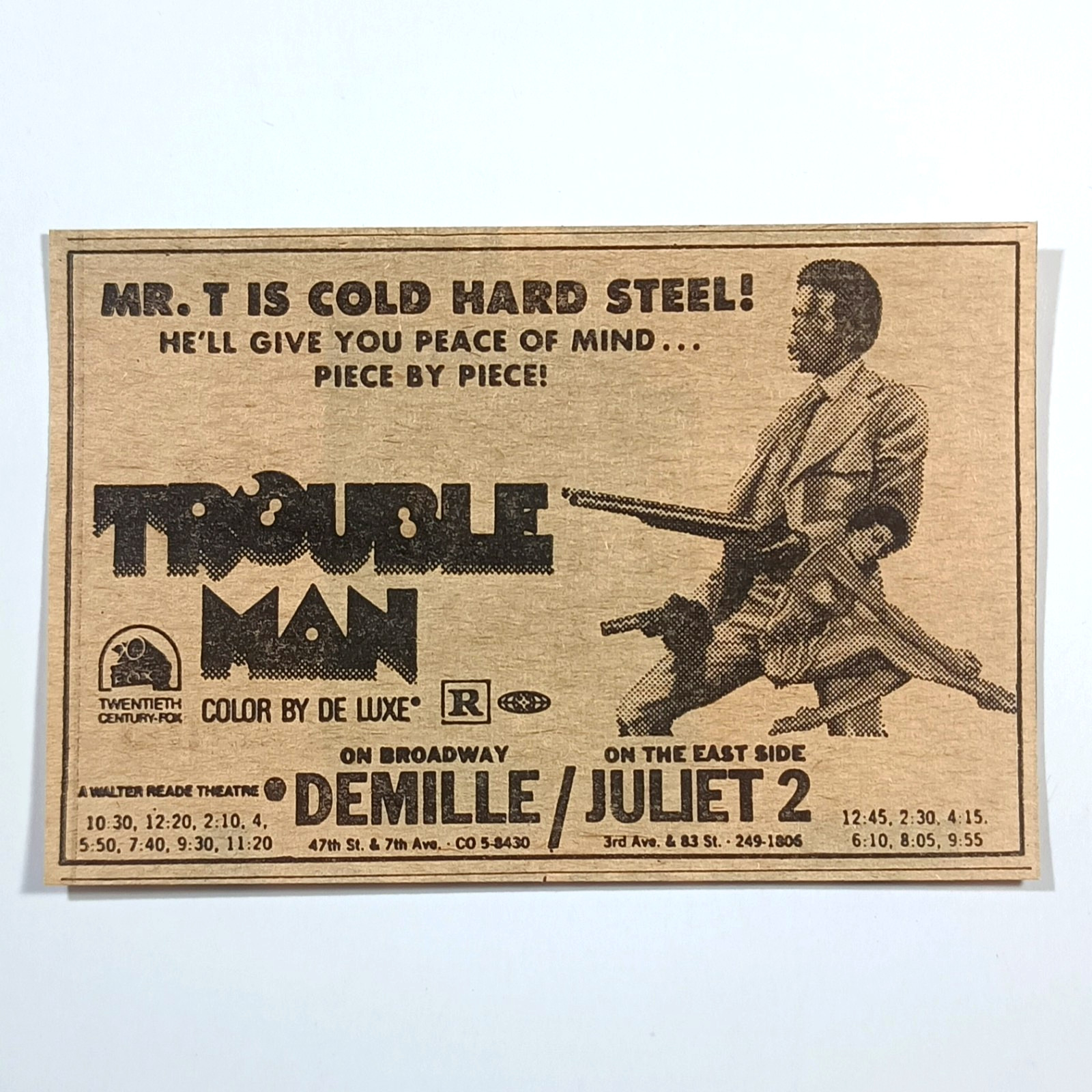Trouble Man movie print ad vintage 1972 Robert Hooks Paula Kelly blaxploitation