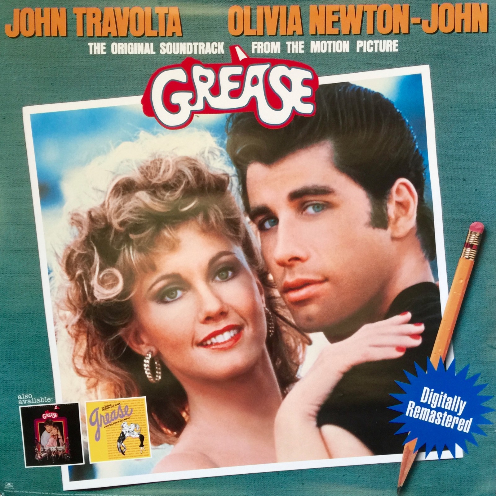 GREASE SOUNDTRACK PROMO POSTER 1998 OLIVIA NEWTON-JOHN JOHN TRAVOLTA MUSICAL