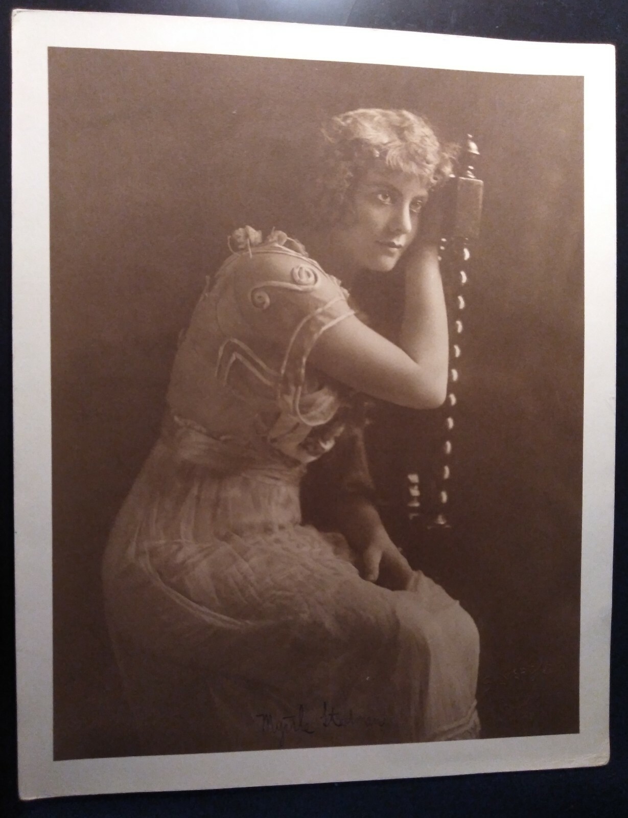 MYRTLE STEDMAN SILENT FILMS MOVIE STAR. 8X10 SEPIA TONED PHOTOGRAPH CIRCA 1916.