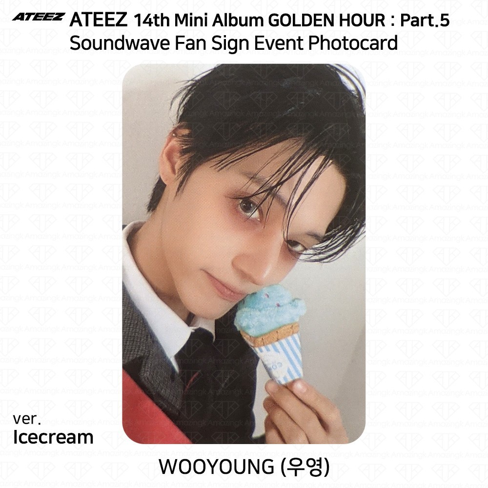 ATEEZ 14th Mini Album Golden Hour Part.5 Soundwave Fan Sign Photocard
