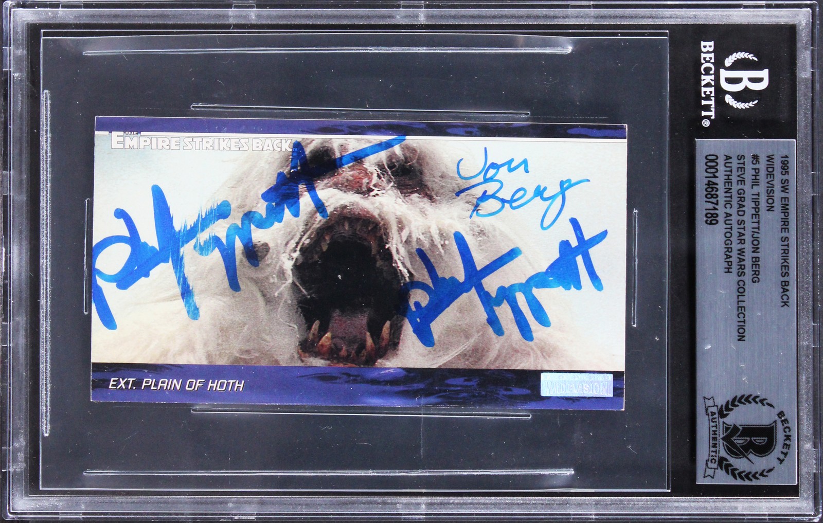 Phil Tippett, Jon Berg Star Wars Signed 1995 ESB Widevision #5 Card BAS Slabbed