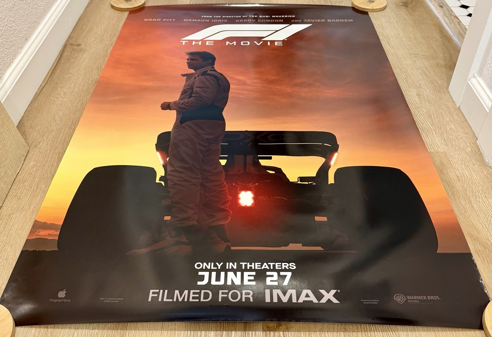 F1: The Movie Formula 1 27×40” Movie Poster Brad Pit Warner Bros. 2025