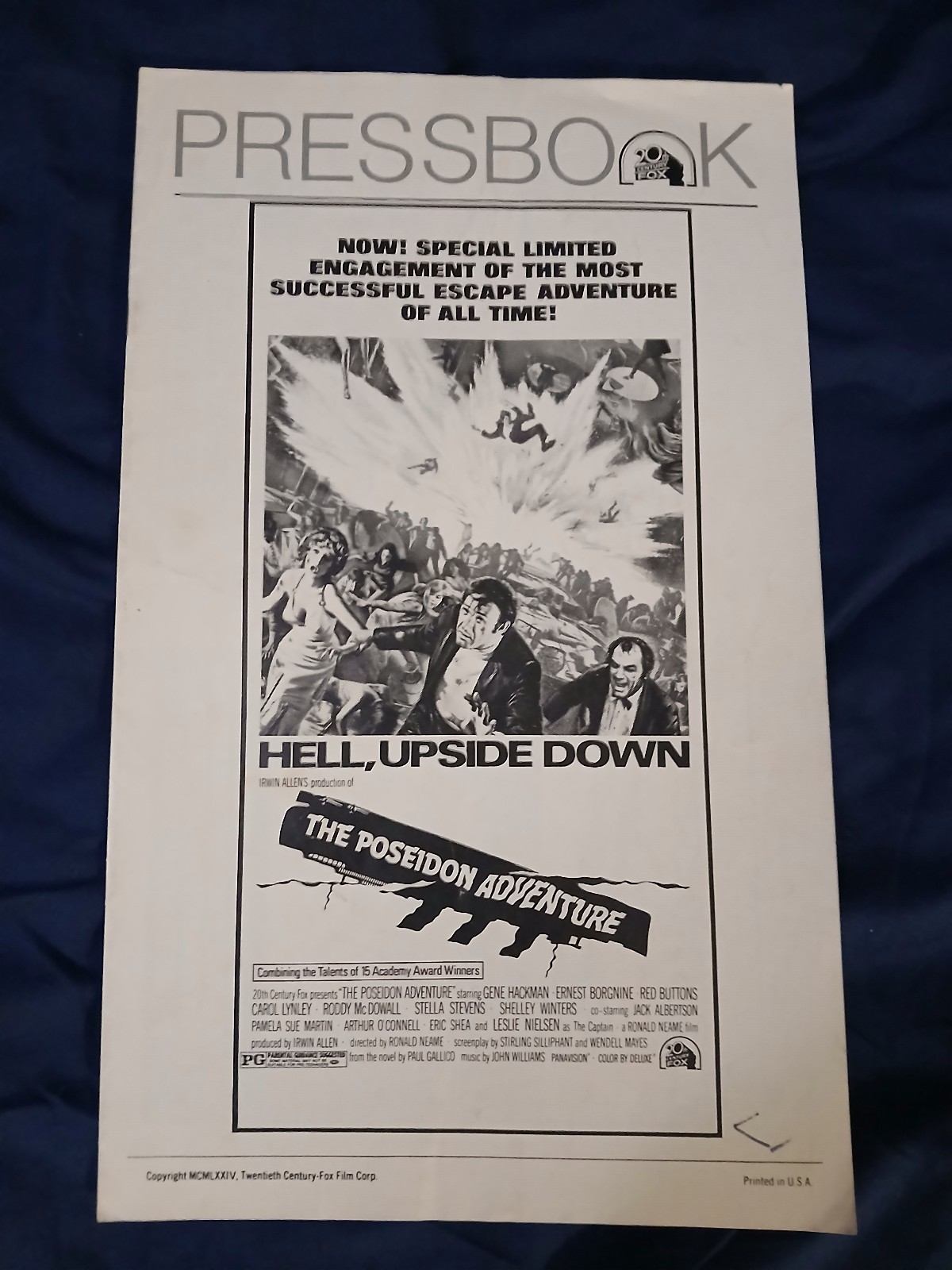 The Poseidon Adventure Pressbook Vintage 1972 GOOD Gene Hackman Ernest Borgnine