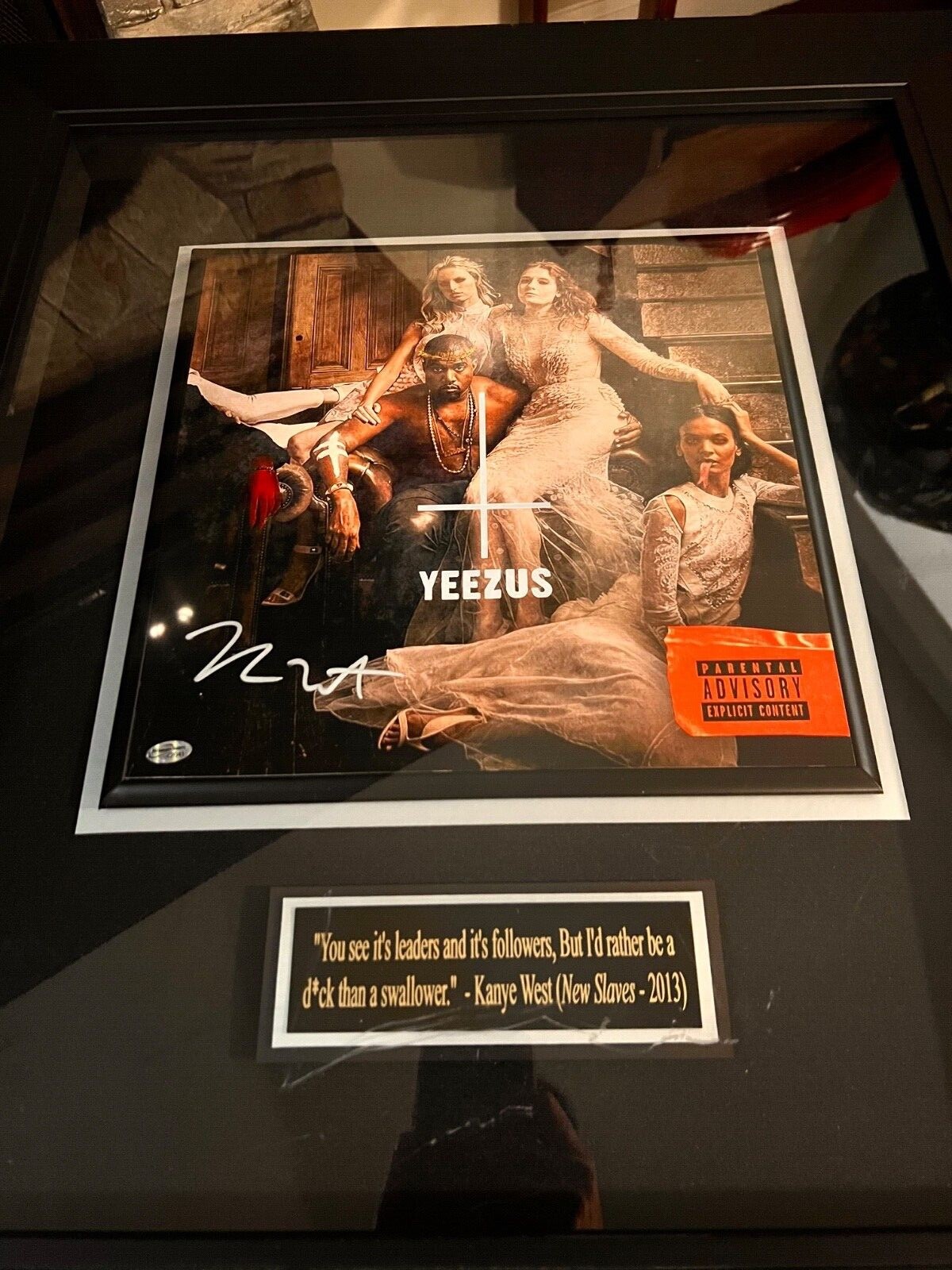 Autographed Kanye West Yeezus Album Cover(Authenticated by Millionaire Gallery) 