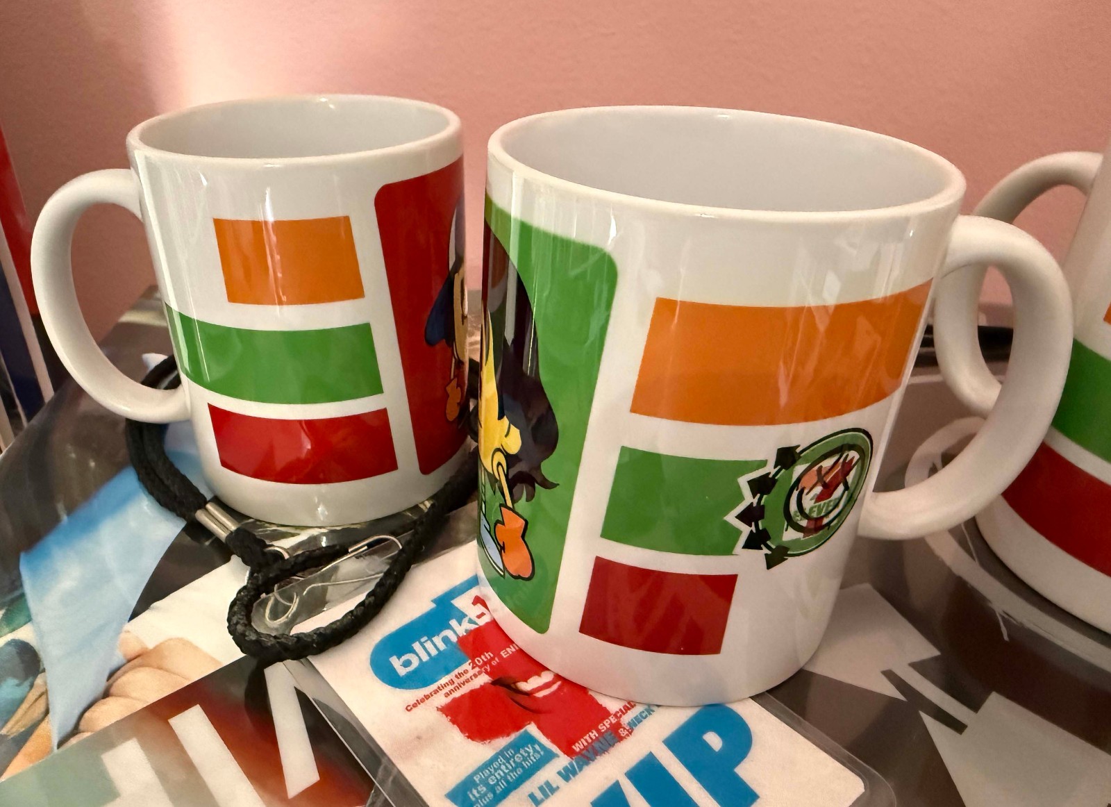 2026 SDCC Comic Con Exclusive Rare Blink-182 x Pac-Man x 7 Eleven Coffee Mug Set