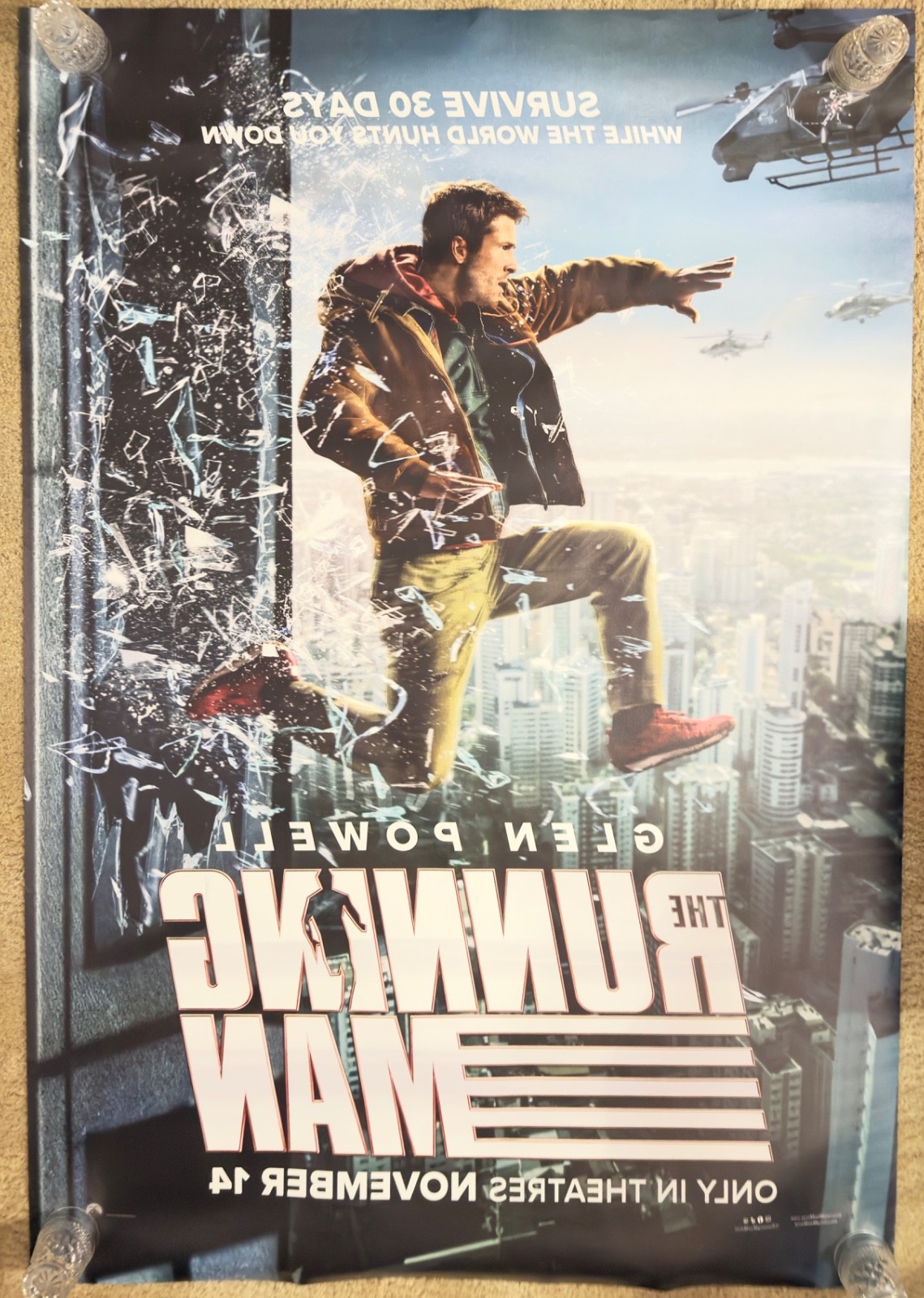 The Running Man 2025 48”x70” Original Studio Bus Shelter Poster-D/S NEW