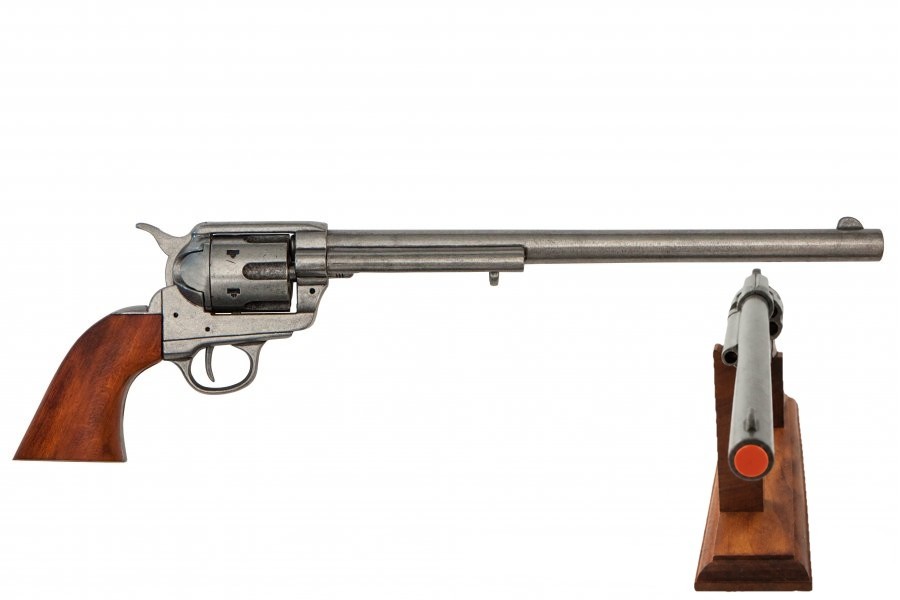 Denix M1873 Single Action Buntline Non-Firing Revolver Replica Full Size Grey