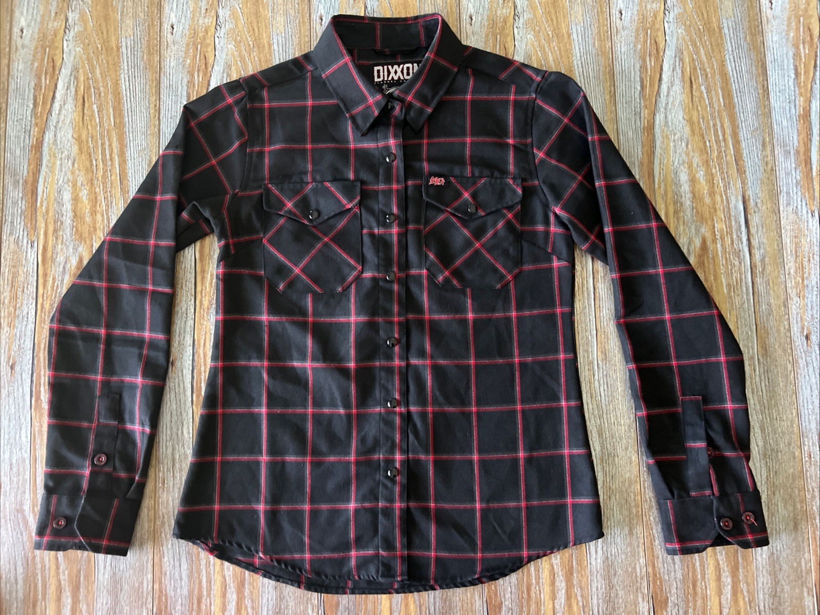 RARE Dixxon SLAYER Plaid Flannel Button-Up Long Sleeve Shirt Men’s Medium